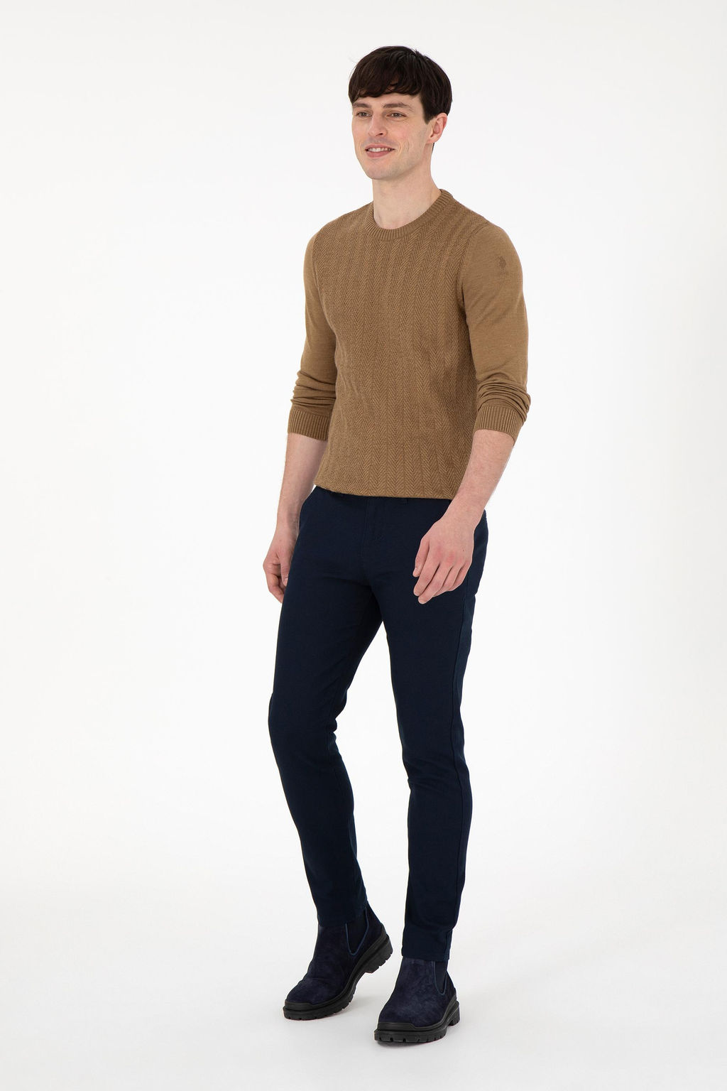 Erkek Slim Fit Lacivert Kanvas Pantolon