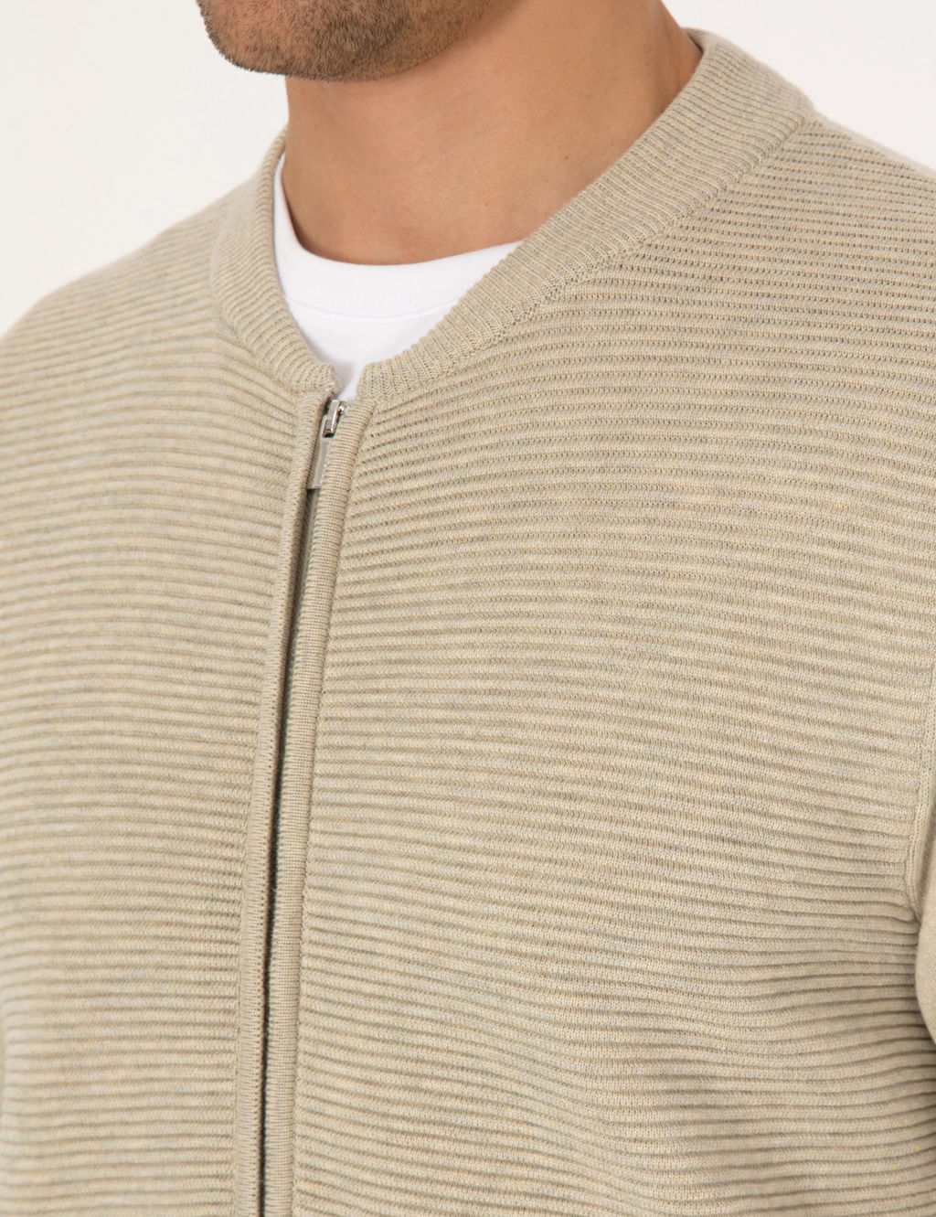 Kum Melanj Slim Fit Fermuarl_ Triko H_rka