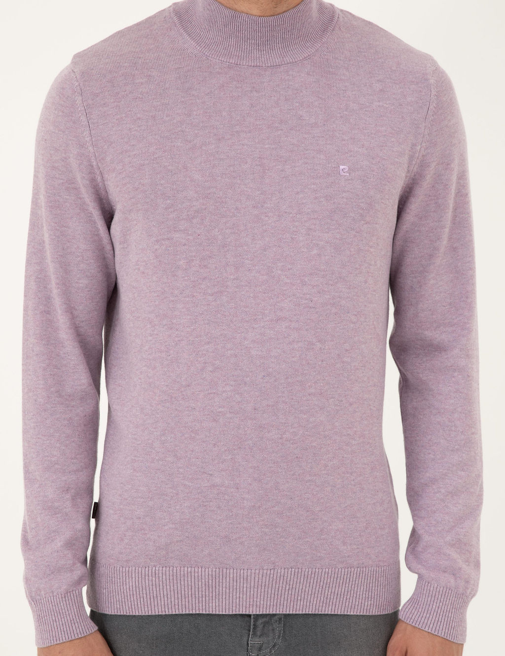 Lila Melanj Slim Fit Yar_m Bal_k__ Yaka Basic Triko Kazak - Pierre cardin фото 6