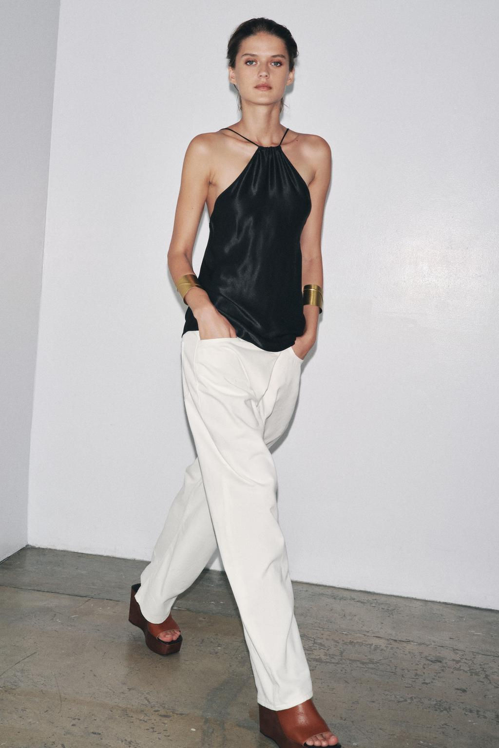 ZW COLLECTION PLEATED COTTON TROUSERS - Zara фото 5