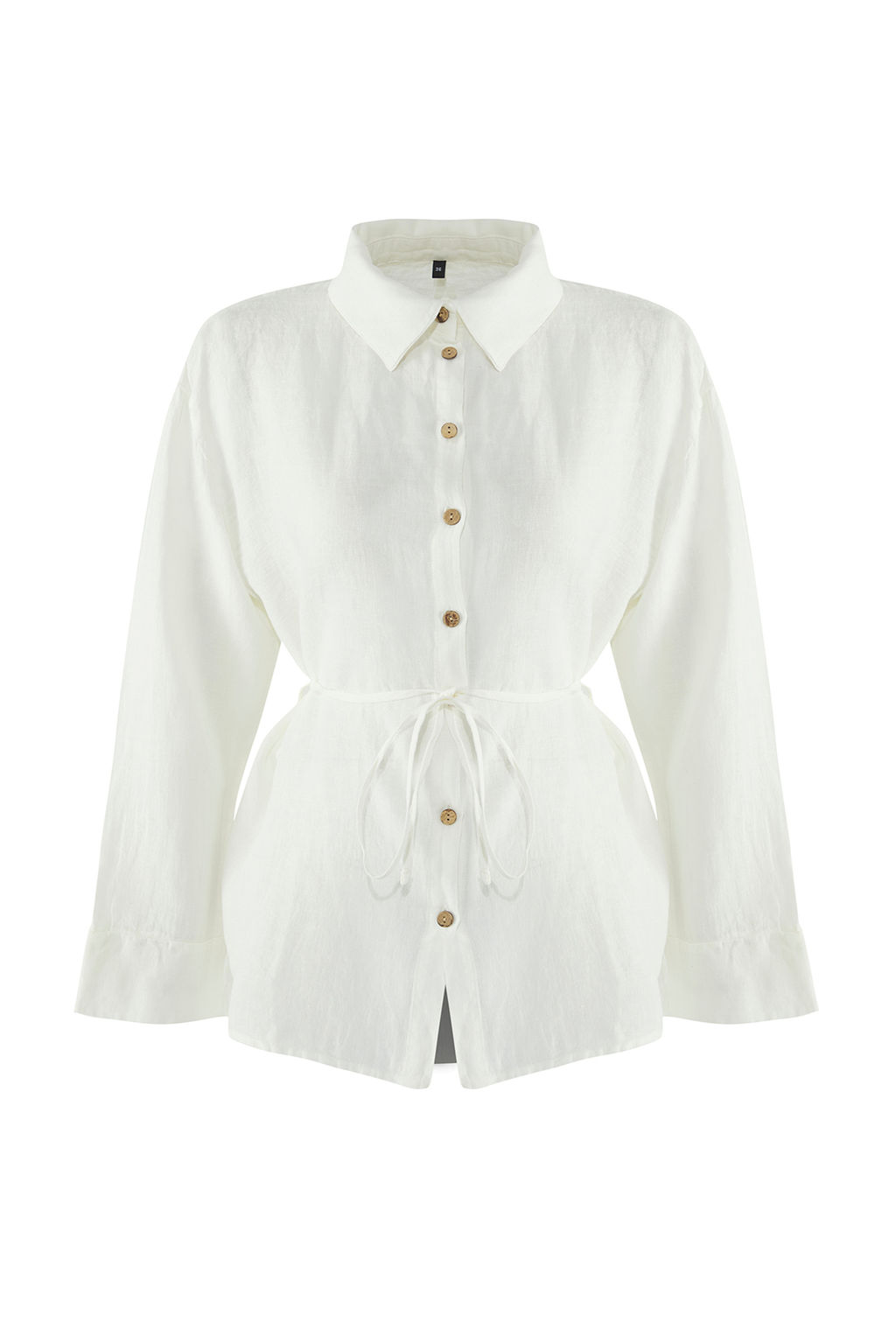 TRENDYOLMILLA Mercan Dokuma %100 Keten Baglamal? Plaj Gomlek TBESS25GO00015  фото 26