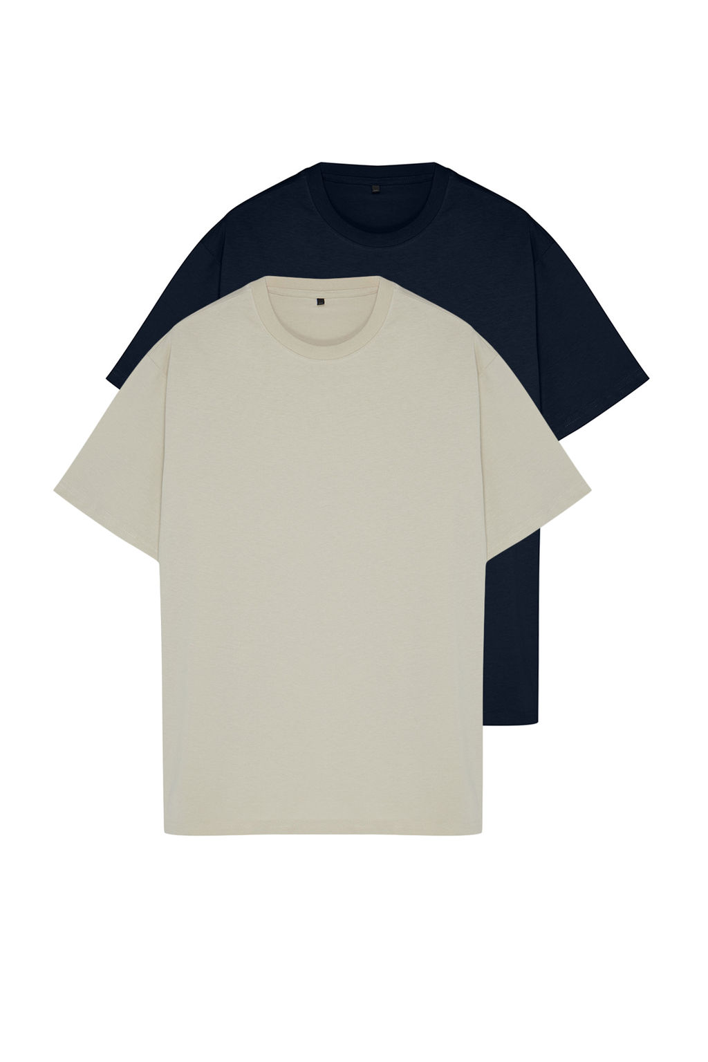 Tas-Lacivert Buyuk Beden 2li Paket Regular/Normal Kesim T-Shirt TMNSS24BF00002 - Trendyolmilla фото 2
