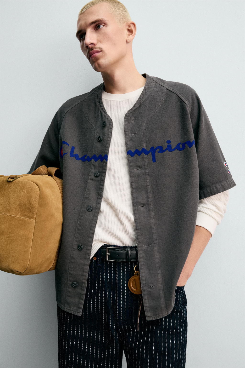 CHAMPION ® X ZARA PRINTED BASEBALL SHIRT  фото 5