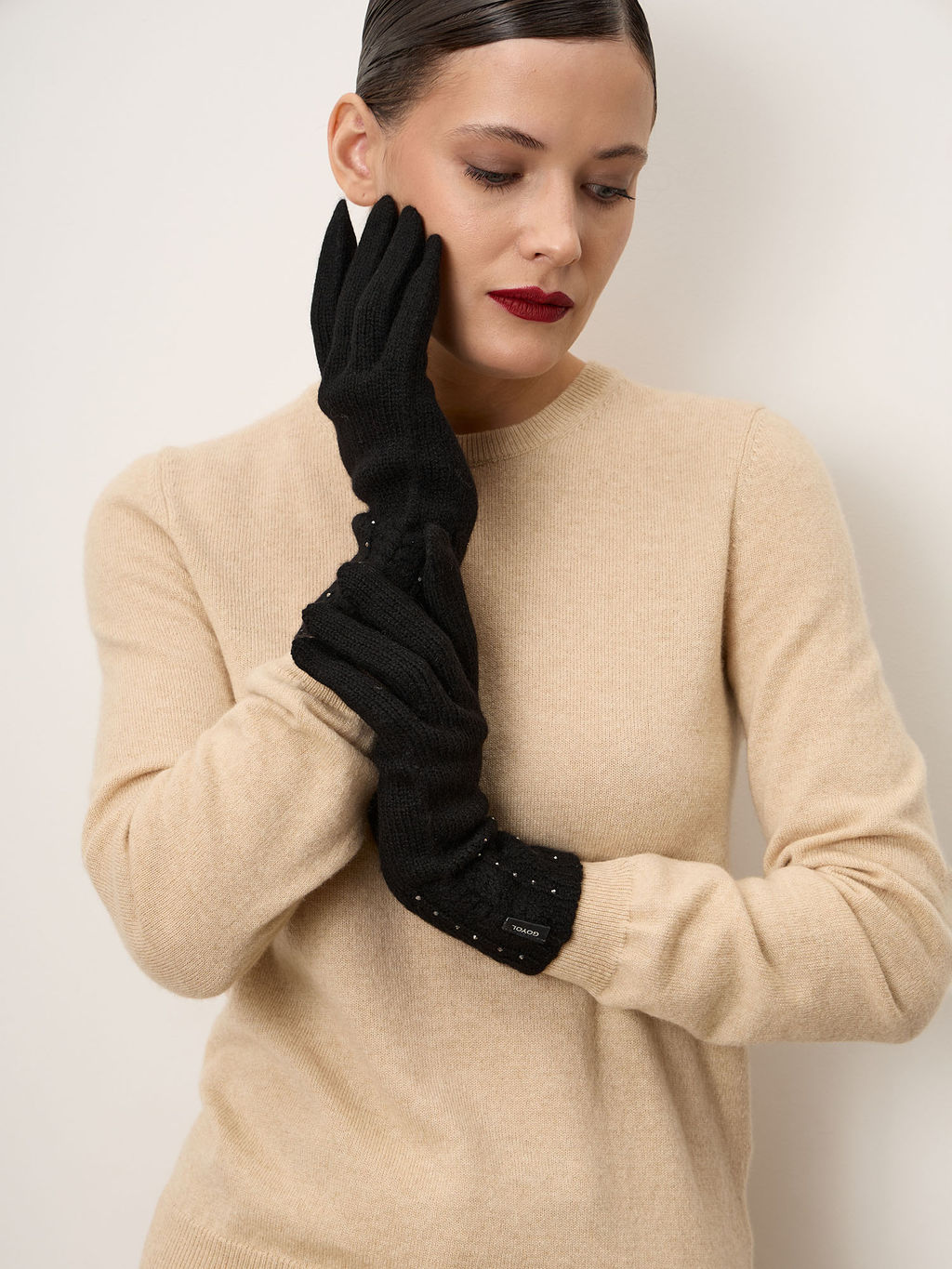 Перчатки из кашемира 18-23-201-0C черные