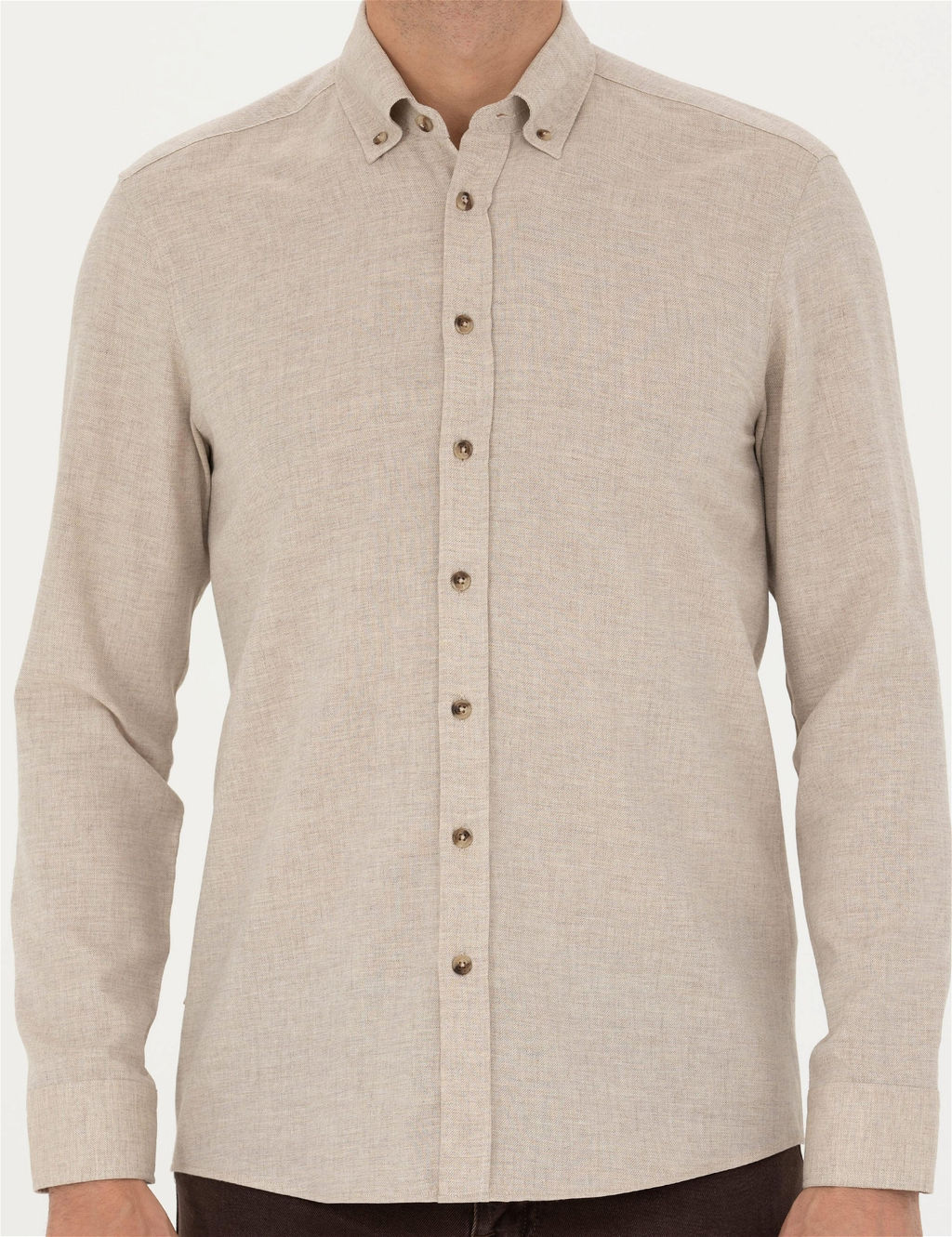 Bej Slim Fit Uzun Kollu G_mlek - Pierre cardin фото 6
