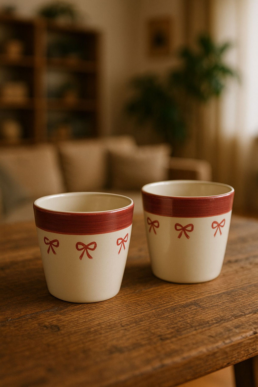 Trendyolmilla Home 2li Fiyonk Desenli Kulpsuz Kupa Seti TPHSS25UP00006  фото 7