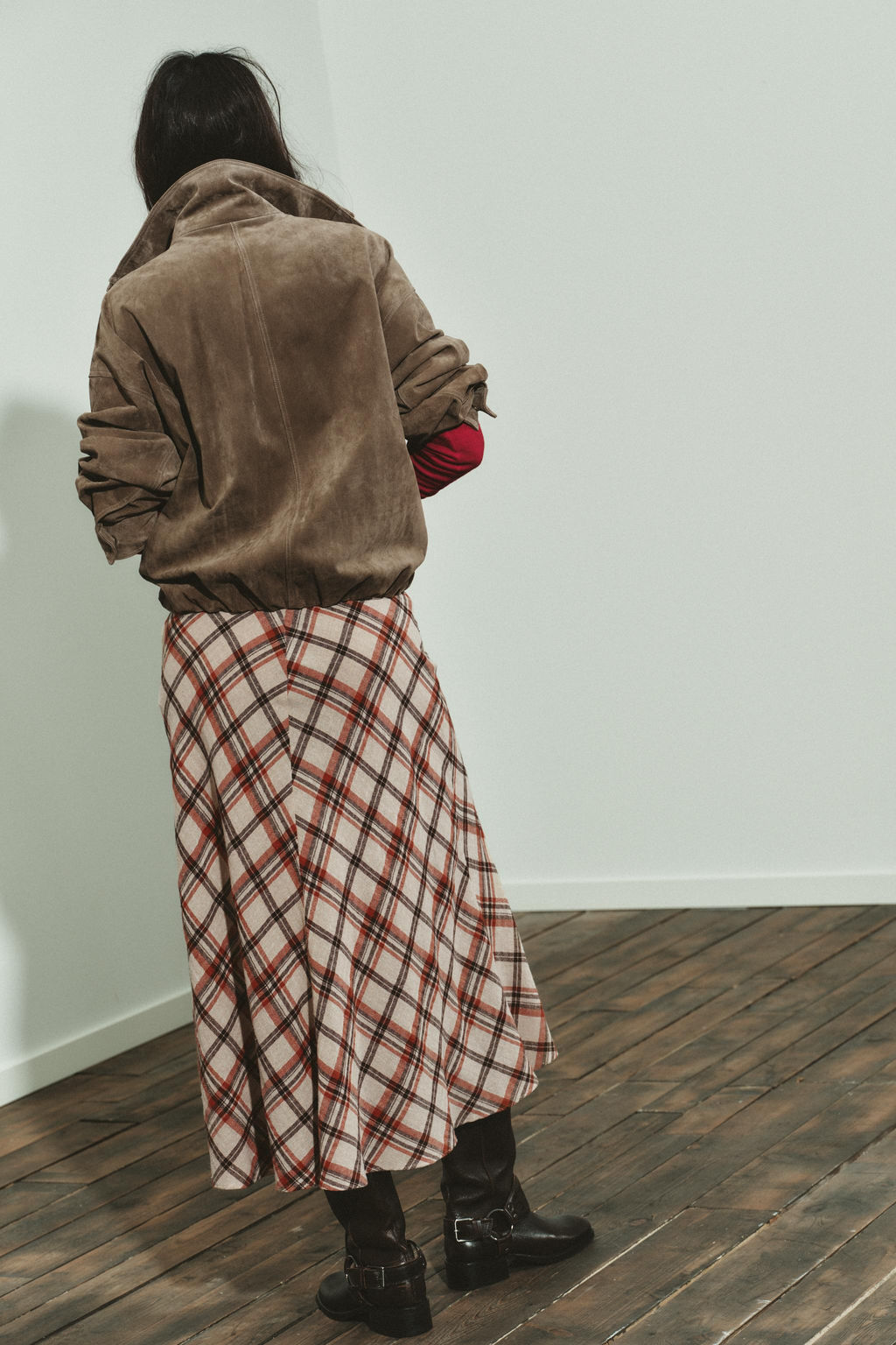 CHECKED MIDI SKIRT - Zara фото 4