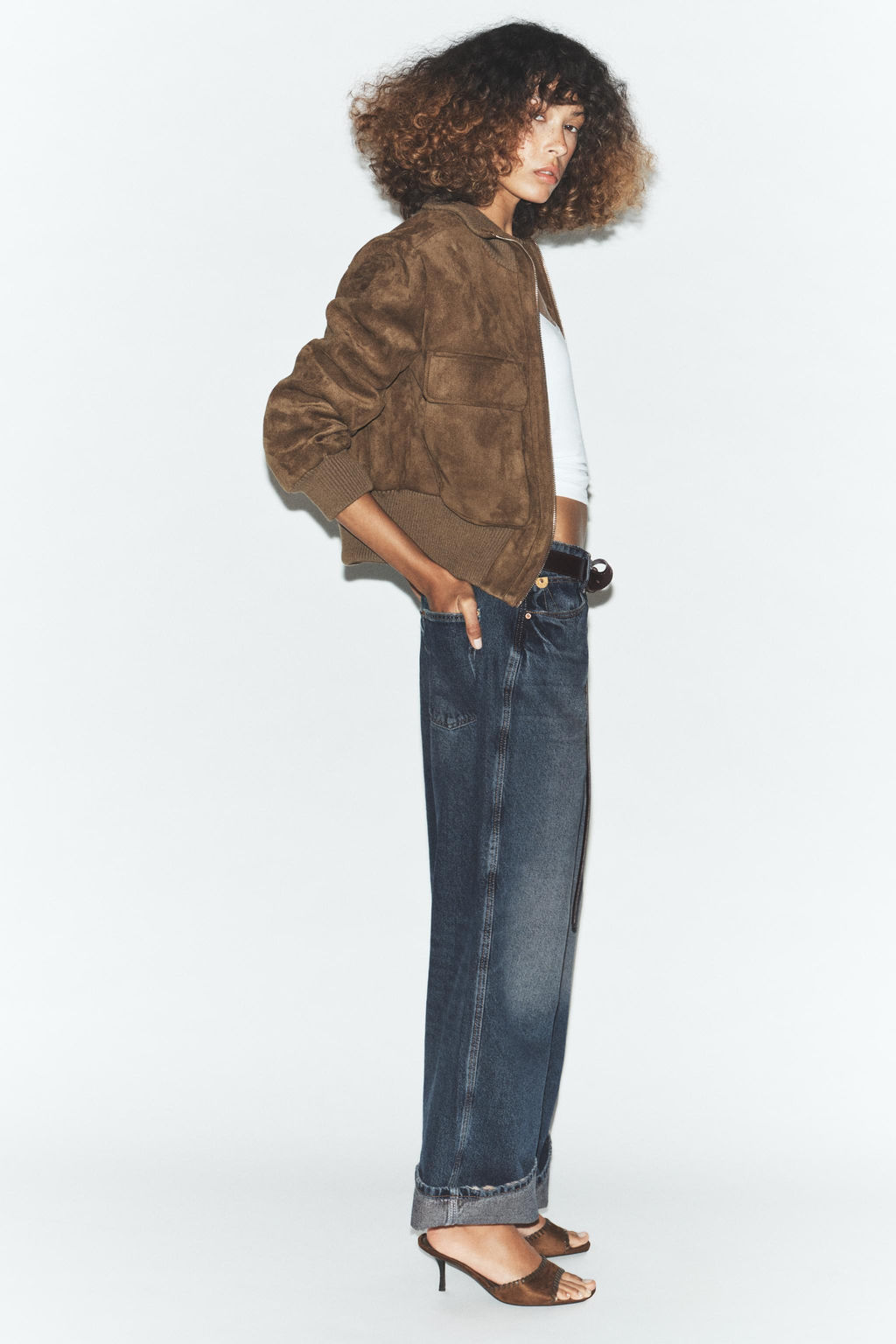 RIB HIGH-NECK BOMBER JACKET - Zara фото 3
