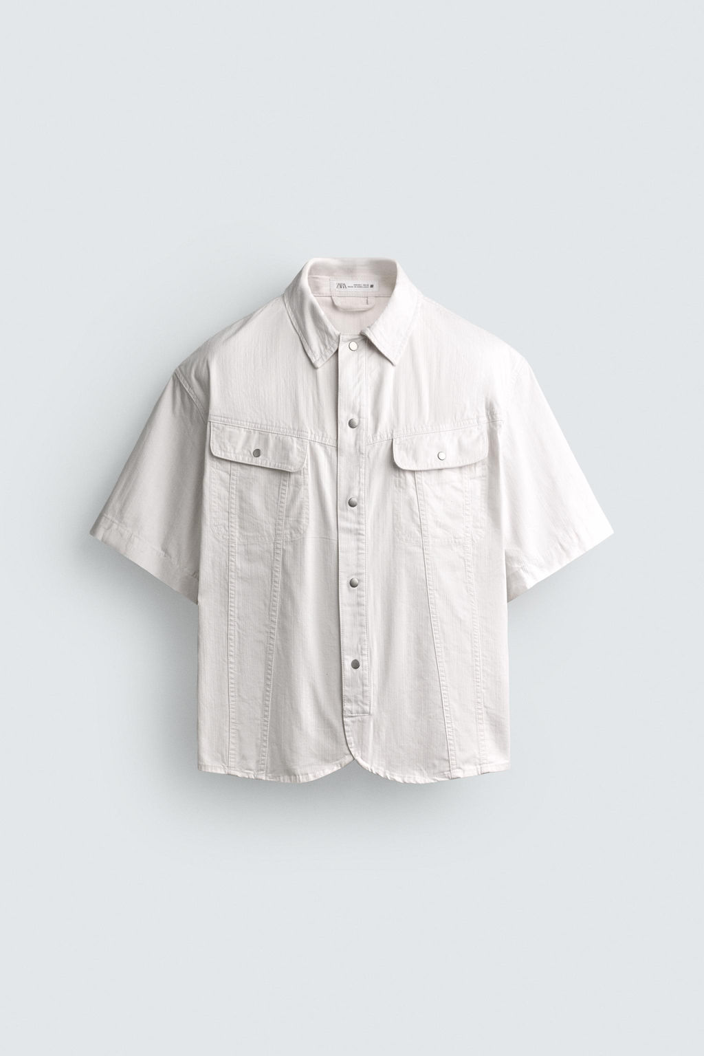 SOBRECAMISA LAVADA BOXY FIT / Blanco roto