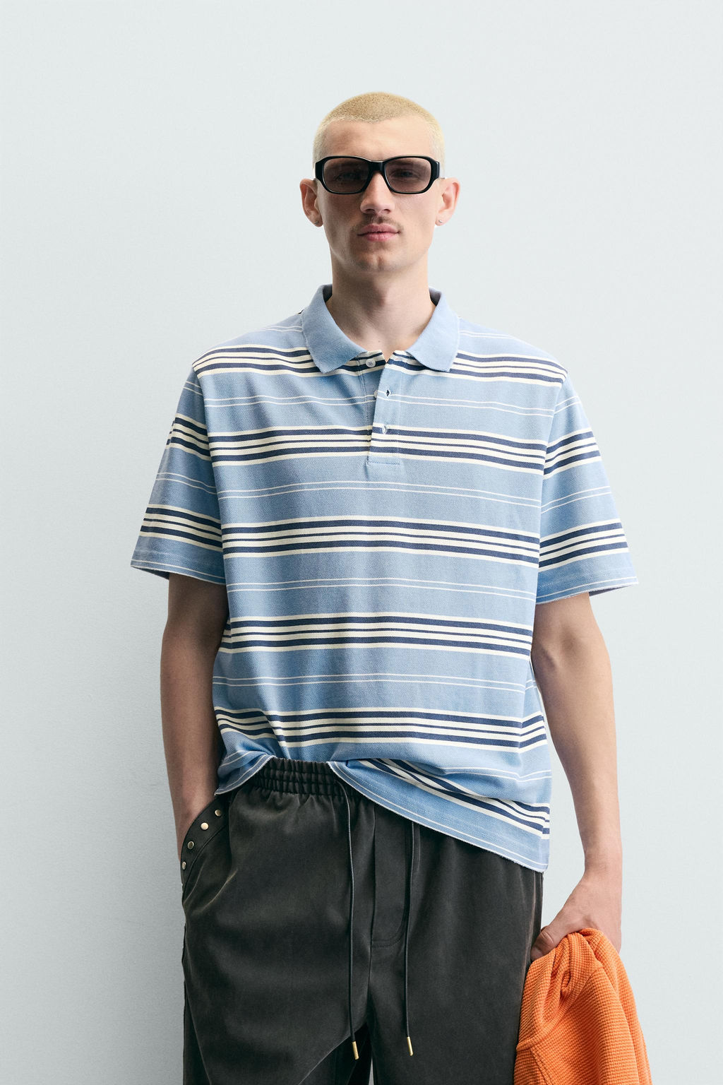 POLO BOXY FIT RAYAS / Azul / Blanco - Zara фото 2