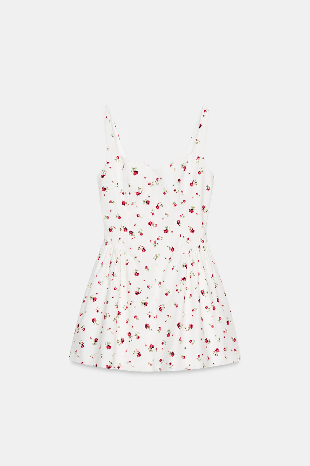 VESTIDO VOLUMEN ESTAMPADO FLORES / Crudo / Rojo - Zara фото 4