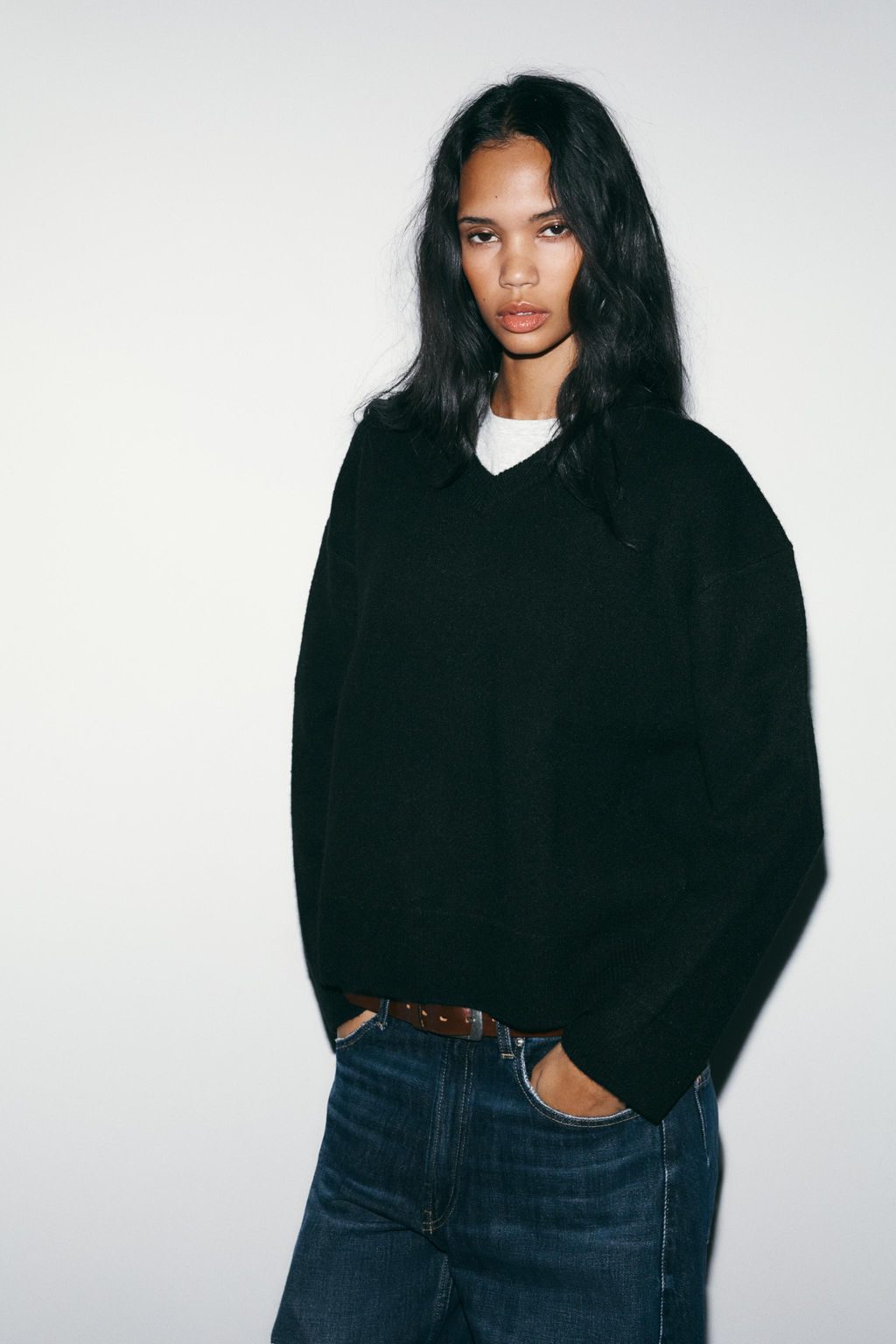 PLAIN KNIT V-NECK JUMPER - Zara фото 10
