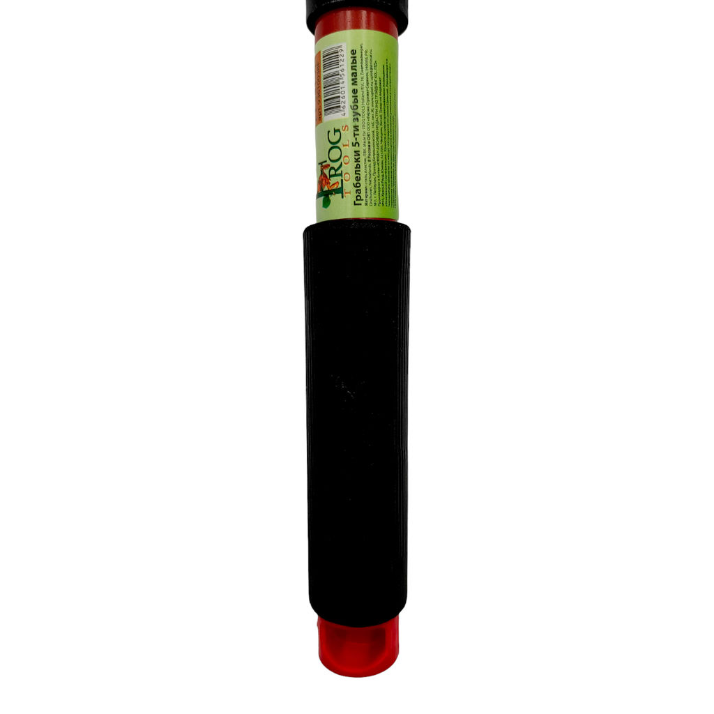 Грабли малые прямые 5 зубьев, металл.ручка с ПВХ накладкой HG3550-D / FT 361-H