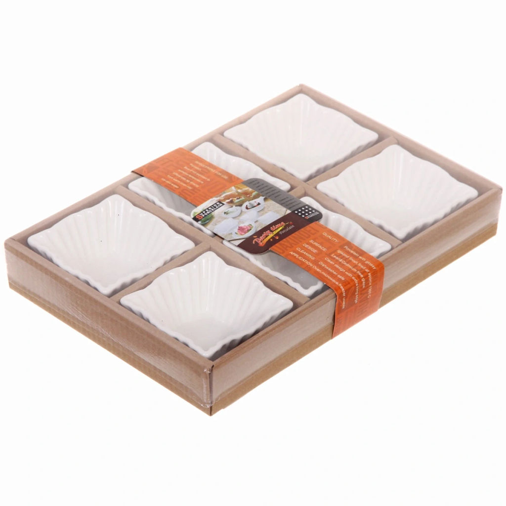 Набор соусников "White magic" 6шт "Волна" ребристый 100мл