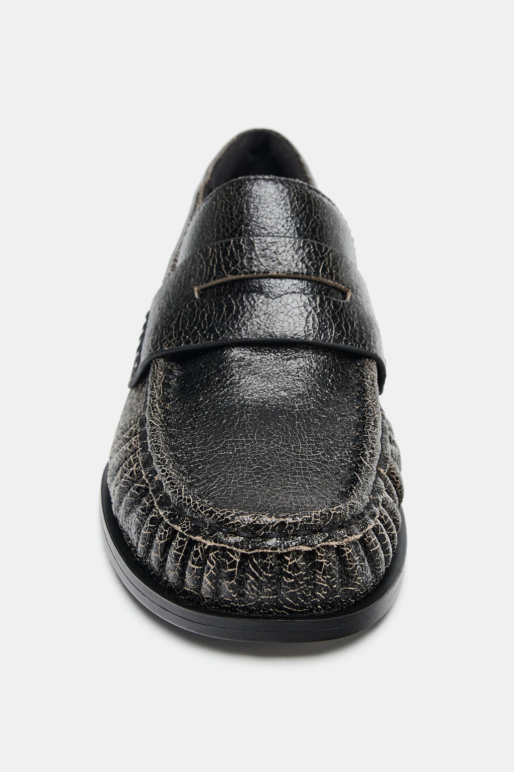 DISTRESSED LEATHER LOAFERS - Zara фото 6