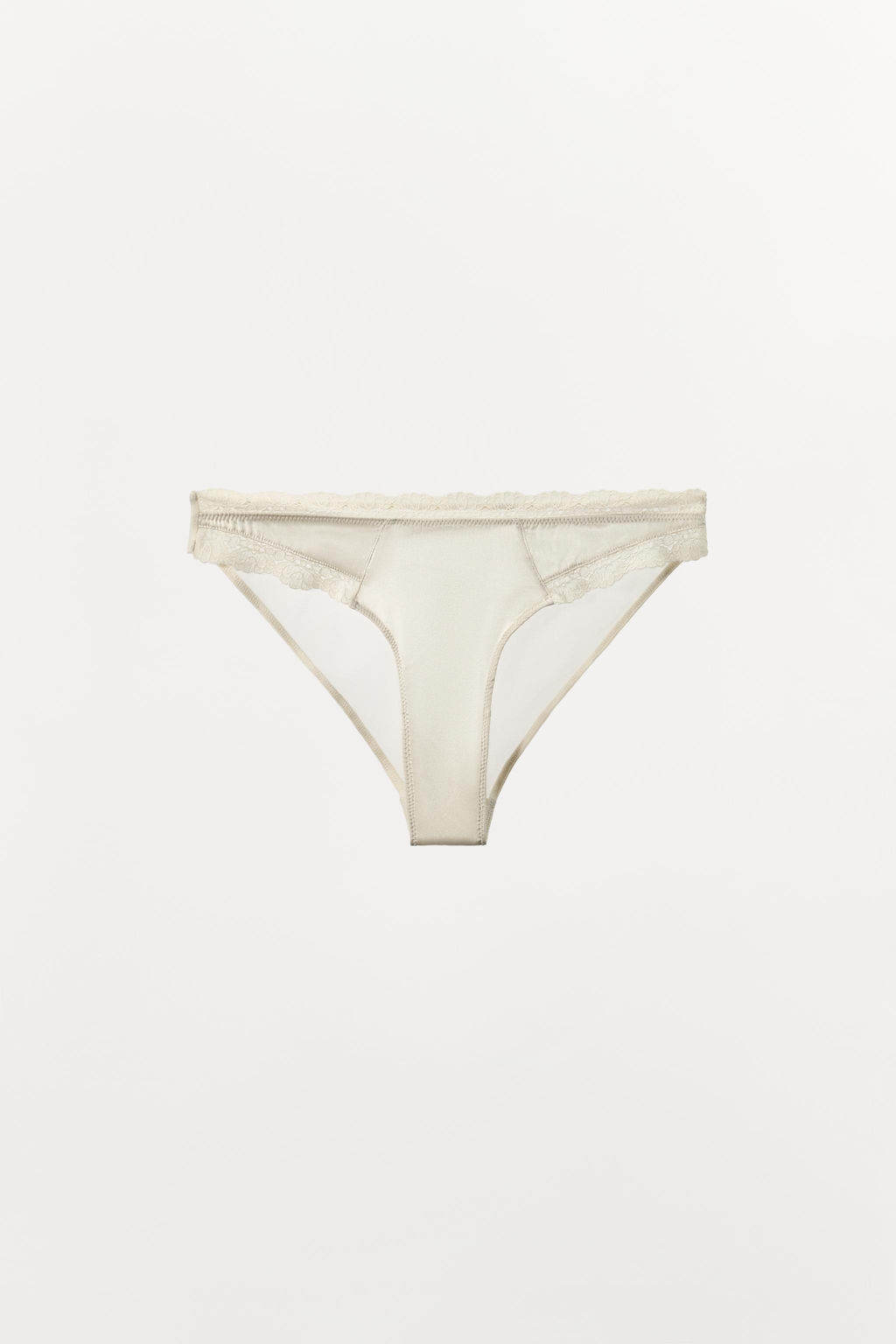 BRAGUITA MEZCLA SEDA ENCAJE / Crudo - Zara фото 3