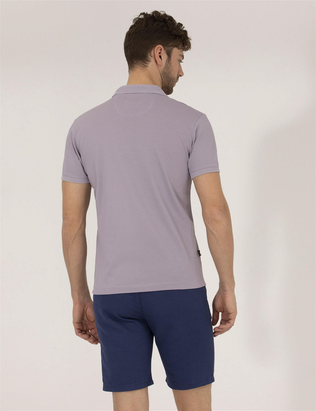 Lila Slim Fit Polo Yaka Merserize Ti__rt - Pierre cardin фото 5