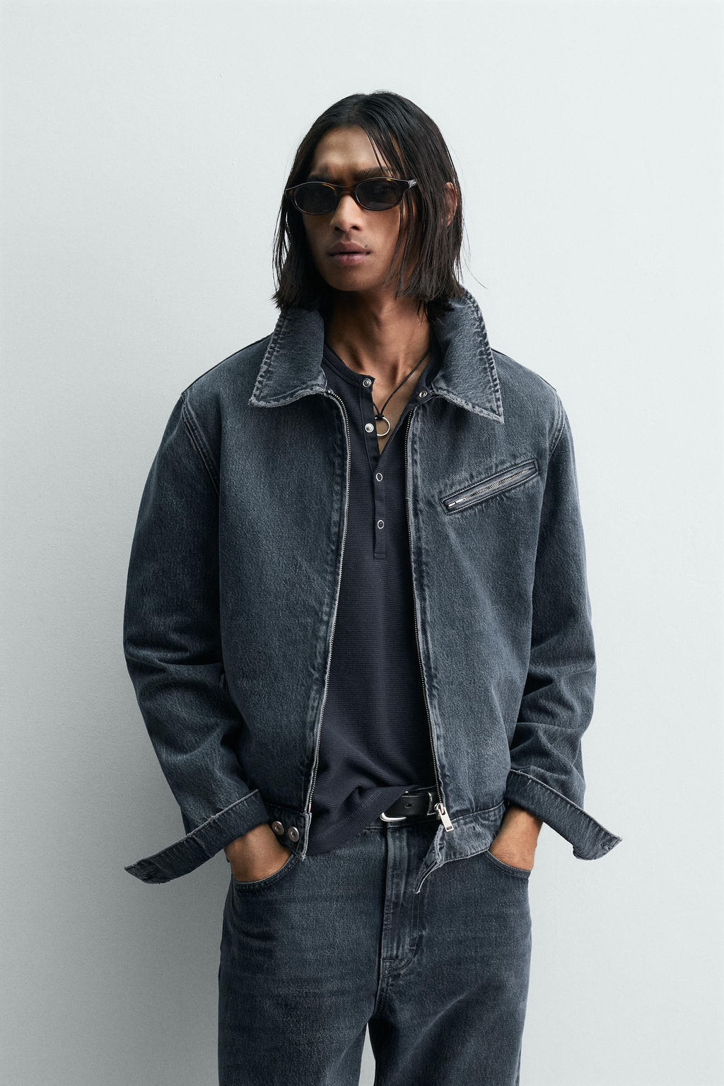 LIMITED EDITION ZIP-UP DENIM JACKET - Zara фото 2