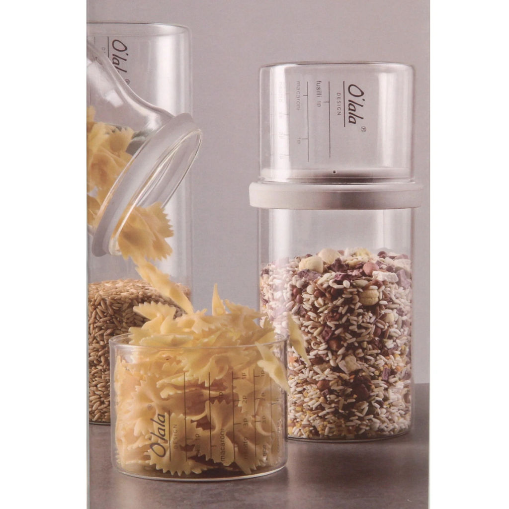Банка для продуктов стеклянная 700мл "Olala" с мерный стаканом