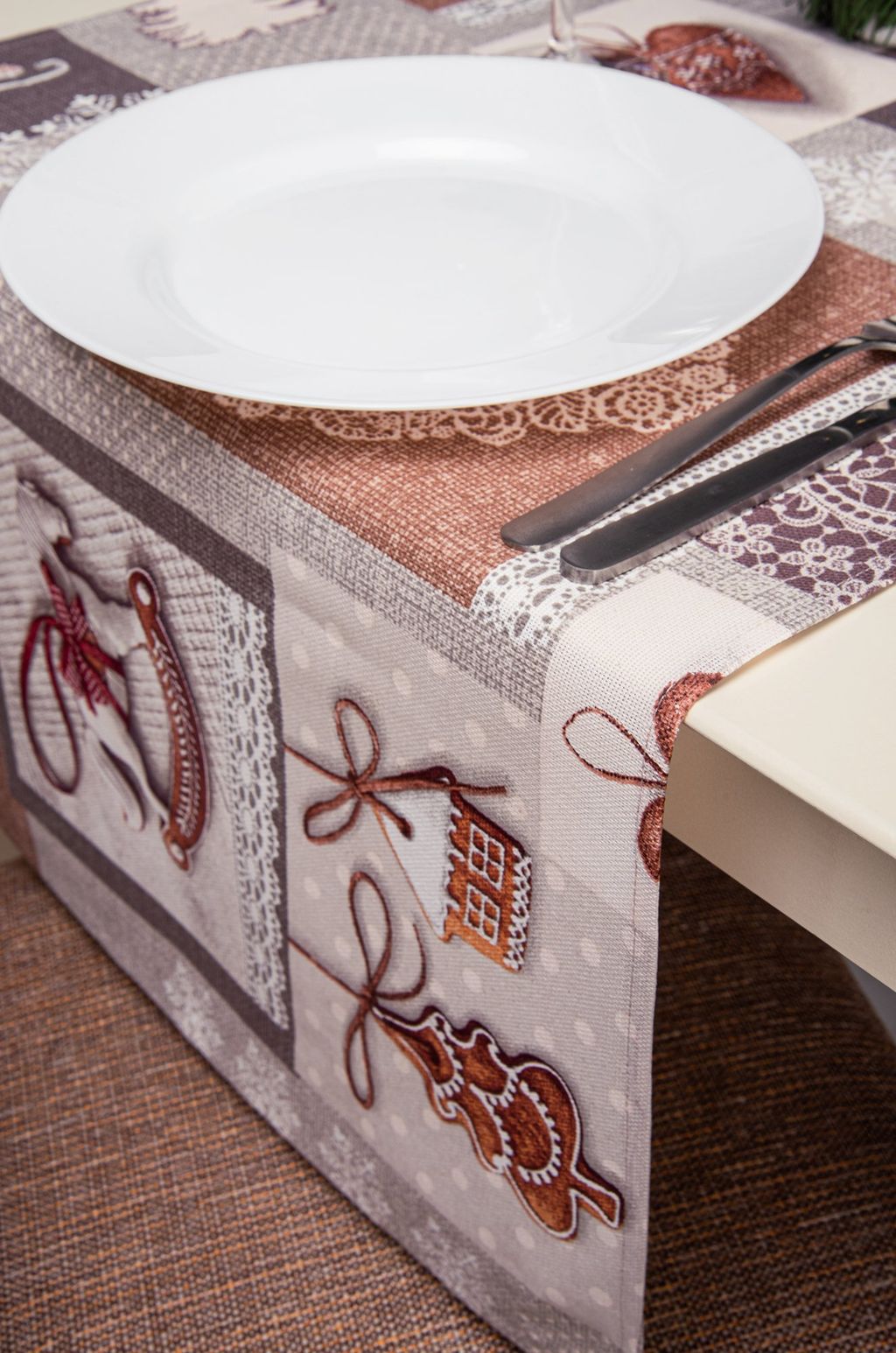 Дорожка на стол из рогожки 145x45 Happy Fox Home  фото 45