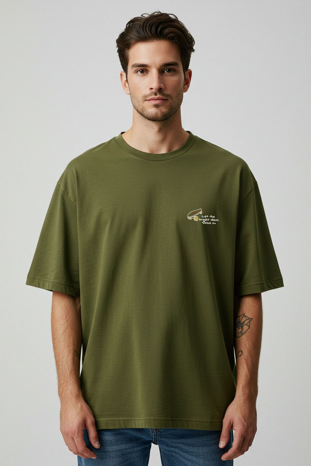 TRENDYOL MAN Mor Oversize/Genis Kesim Minimal Nak?sl? %100 Pamuklu T-Shirt TMNSS25TS00160 - Trendyolmilla фото 8