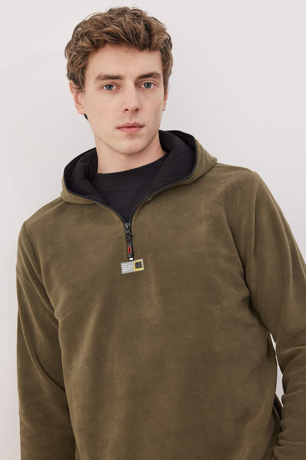 Haki Slim/Dar Kesim Polar Fermuarl? Kapusonlu Sweatshirt TMNAW26SW00064 - Trendyolmilla фото 2