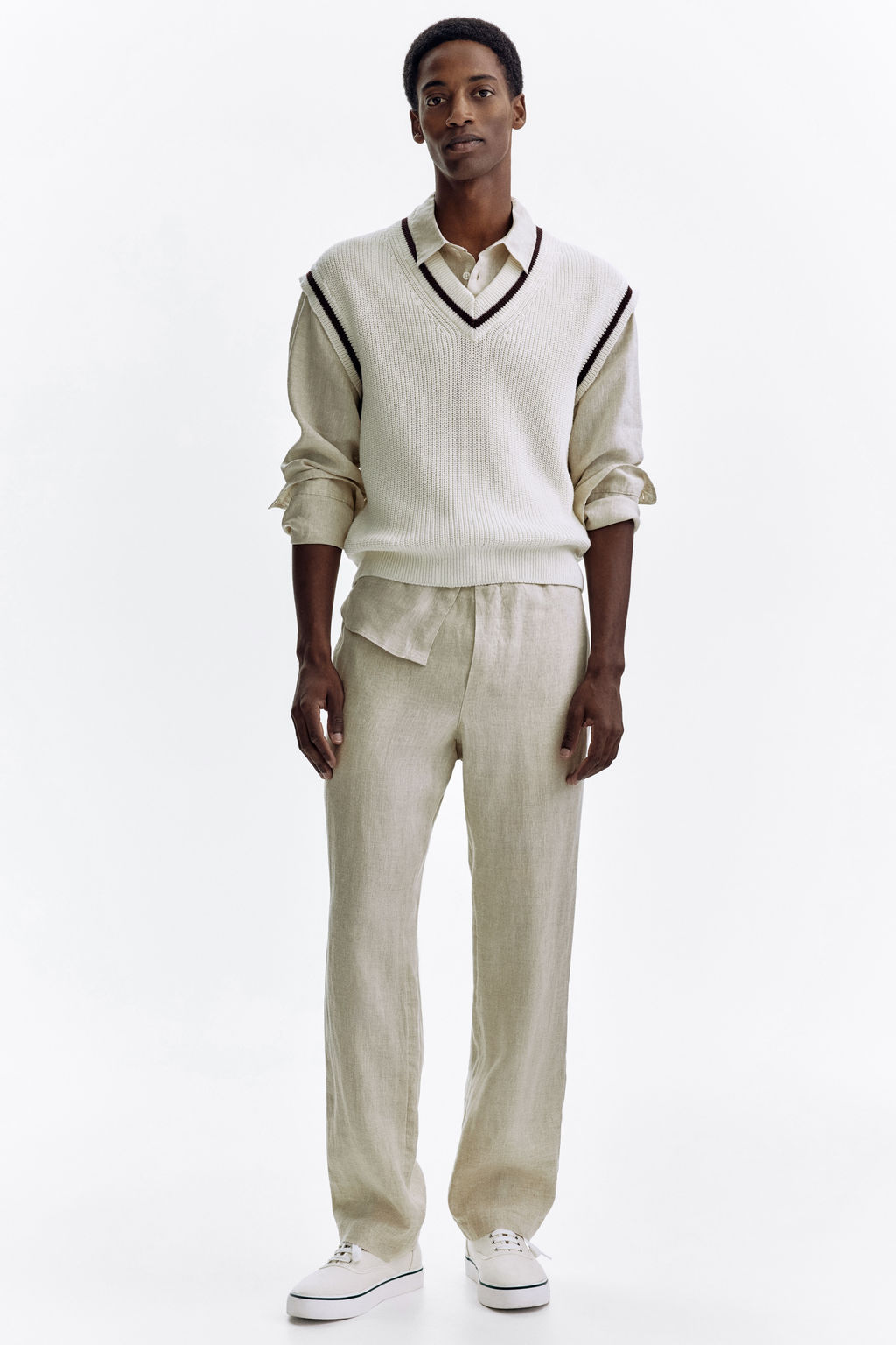 Pantal?n de lino Regular Fit - H&m фото 6