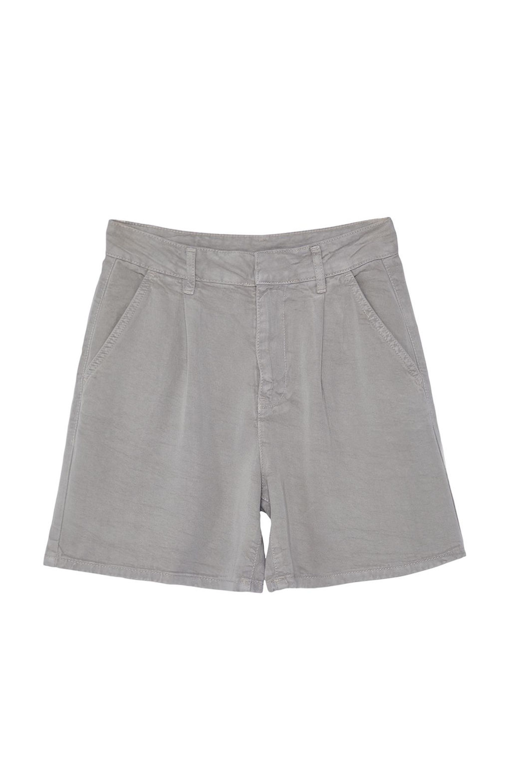 Gri %100 Tencel Pileli Denim Sort TWOSS24SR00077