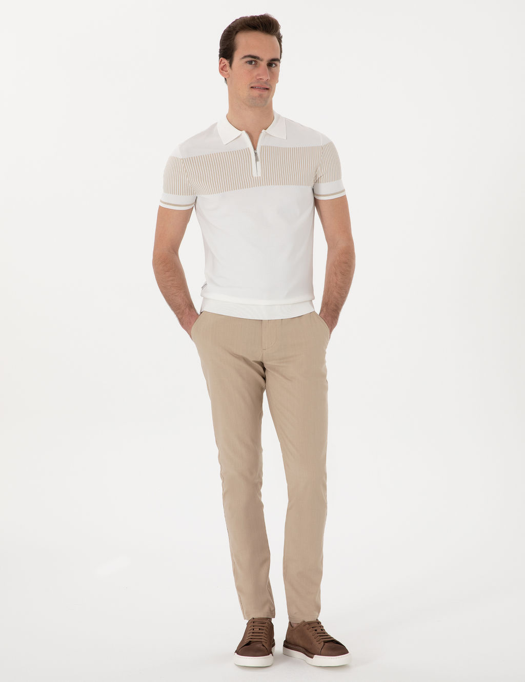 Bej Slim Fit Keten G_r_n_ml_ Kanvas Pantolon