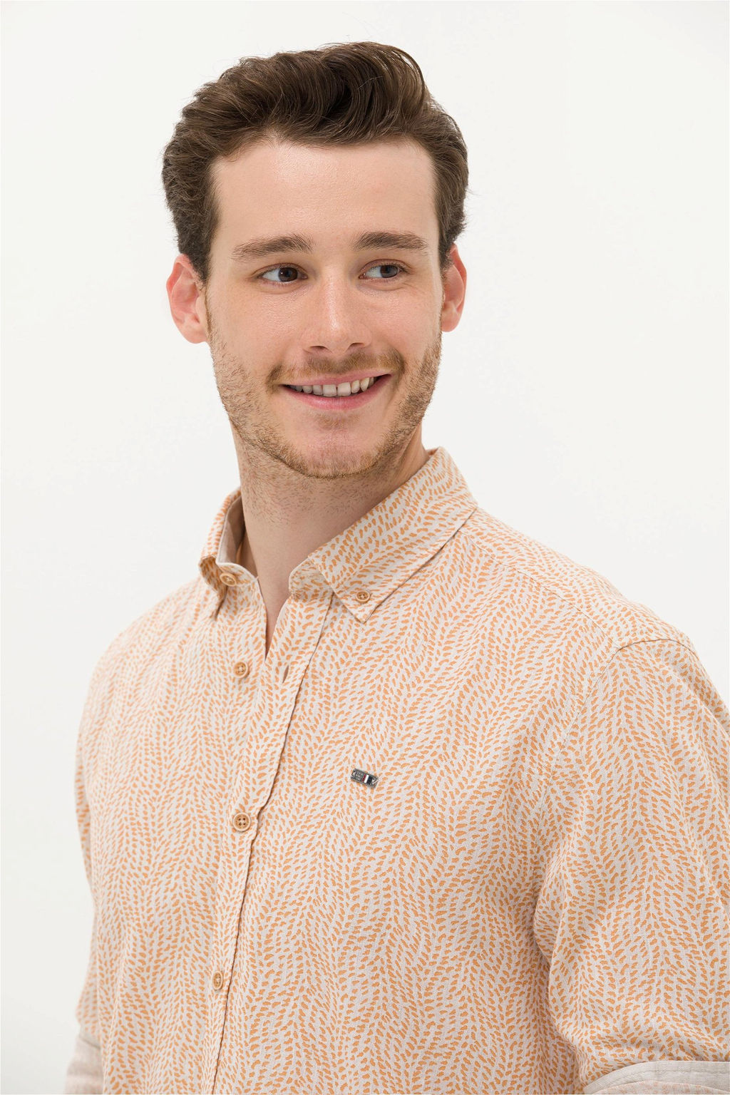 U. S. Polo Assn Мужская рубашка светло-коричневого цвета с длинным рукавом - U.s. polo assn фото 9