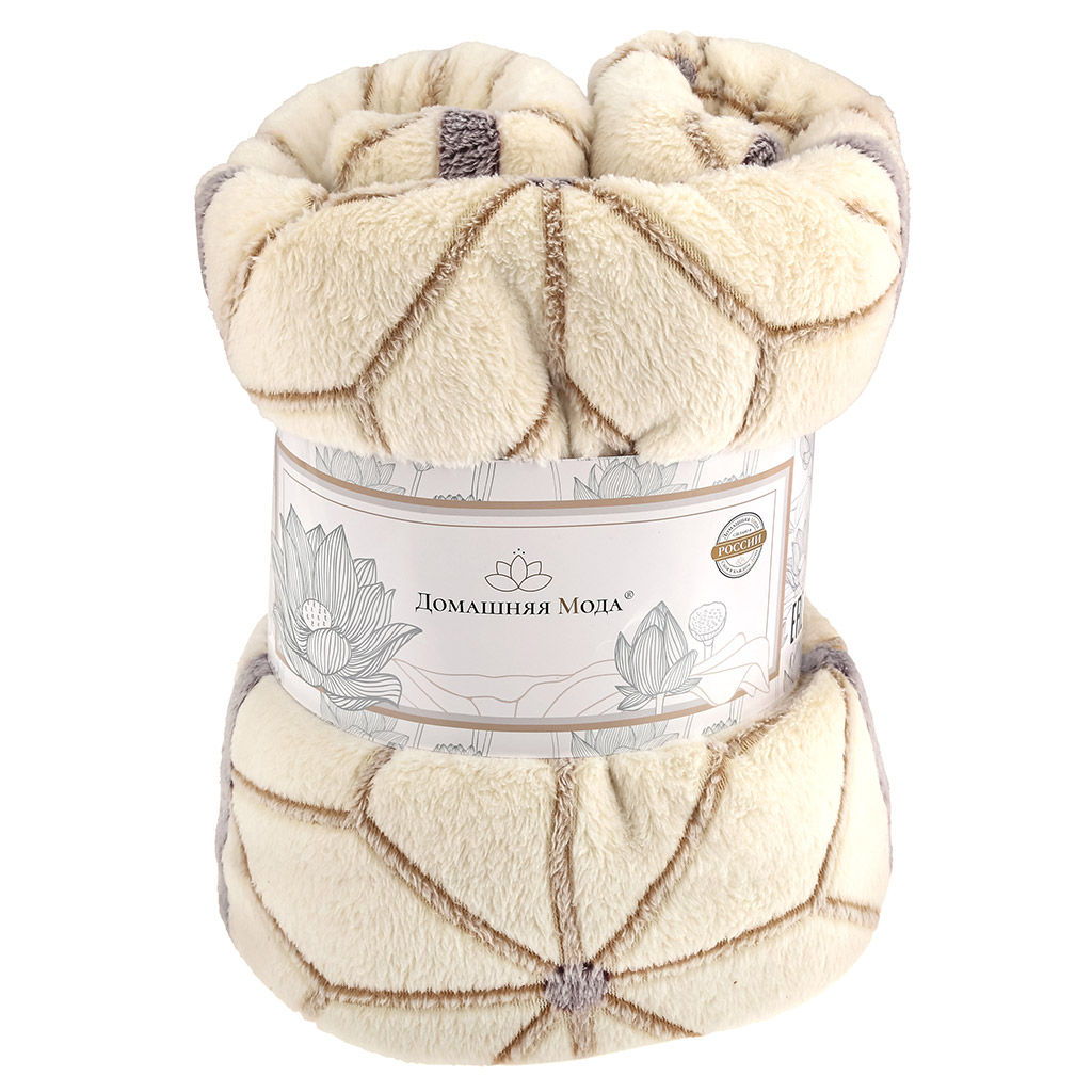 Плед/покрывало 220х200см Архангельский, велсофт Бамбук набивной, полиэстер 100%, плотность 260г/м2, упаковка: 20х33см пояс бумажный, Домашняя мода (Россия)  фото 3