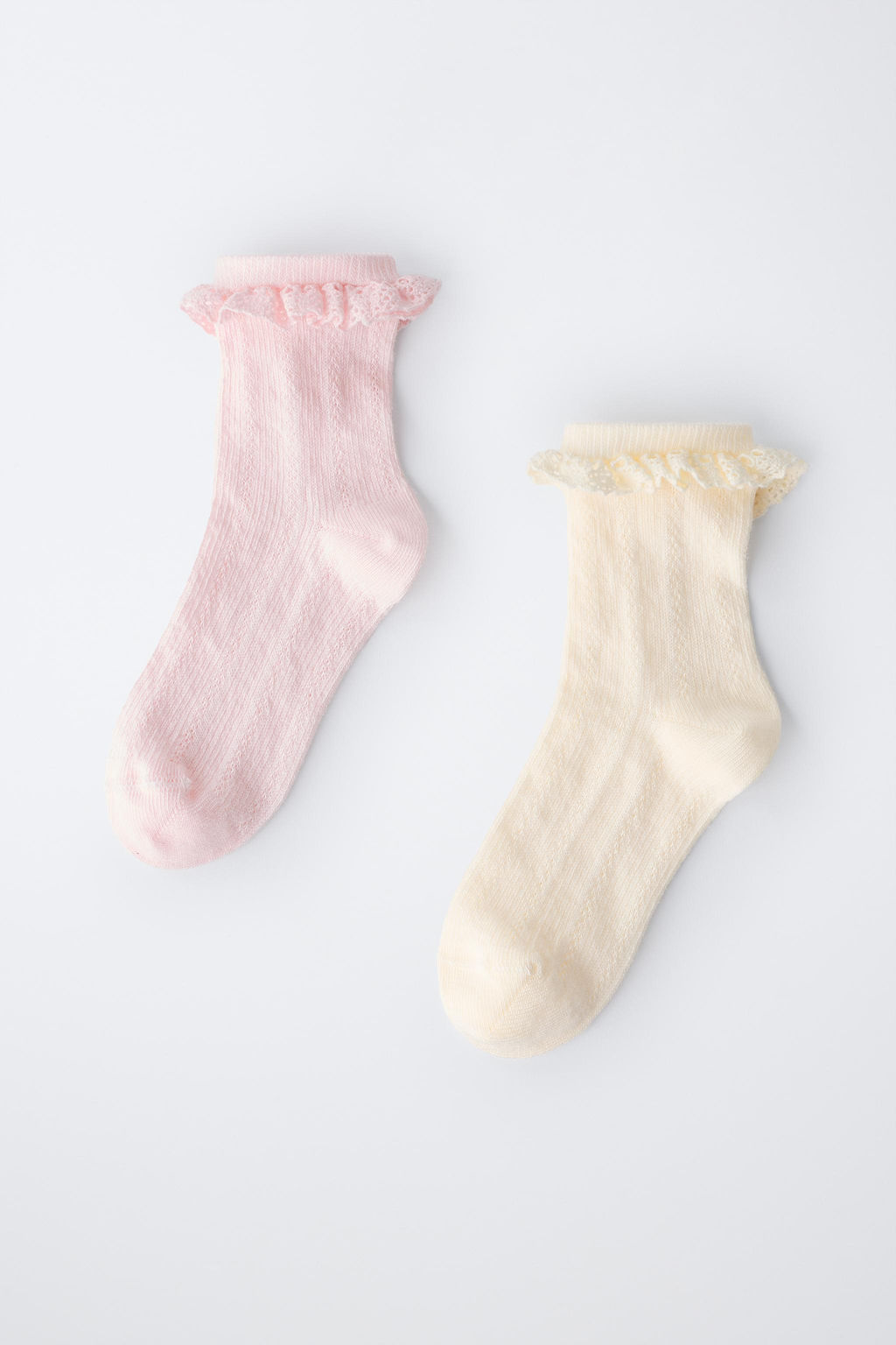 PAKC DOS CALCETINES CORTOS PUNTILLA / Crudo - Zara фото 4