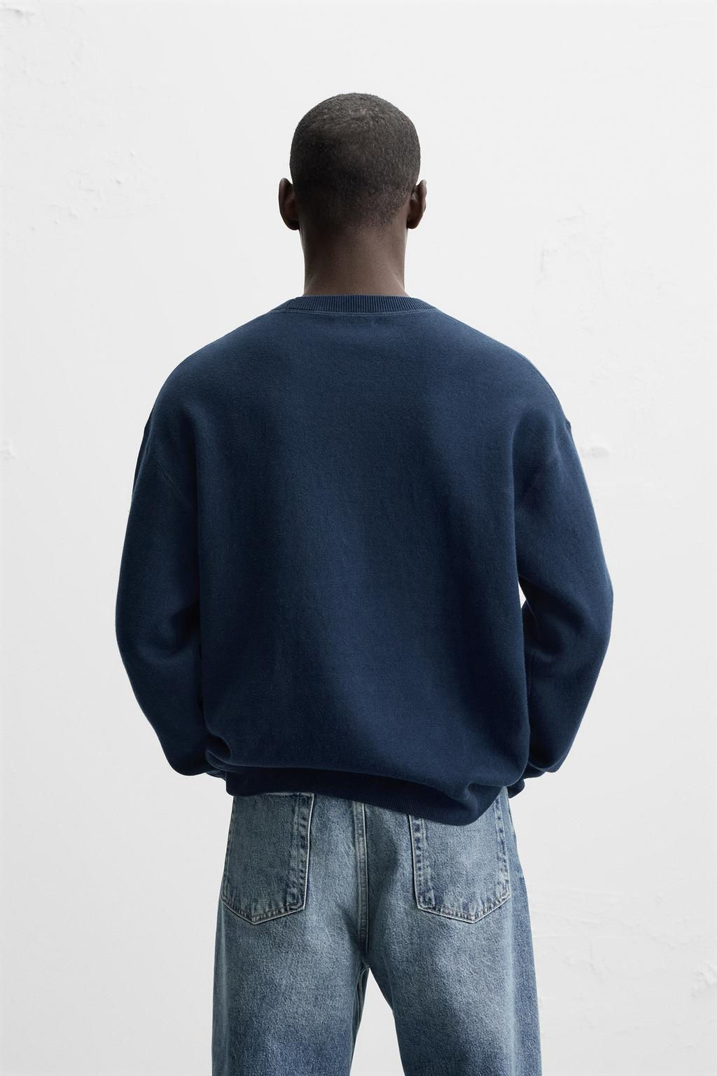 RELAXED FIT COTTON BLEND SWEATER - Zara фото 3