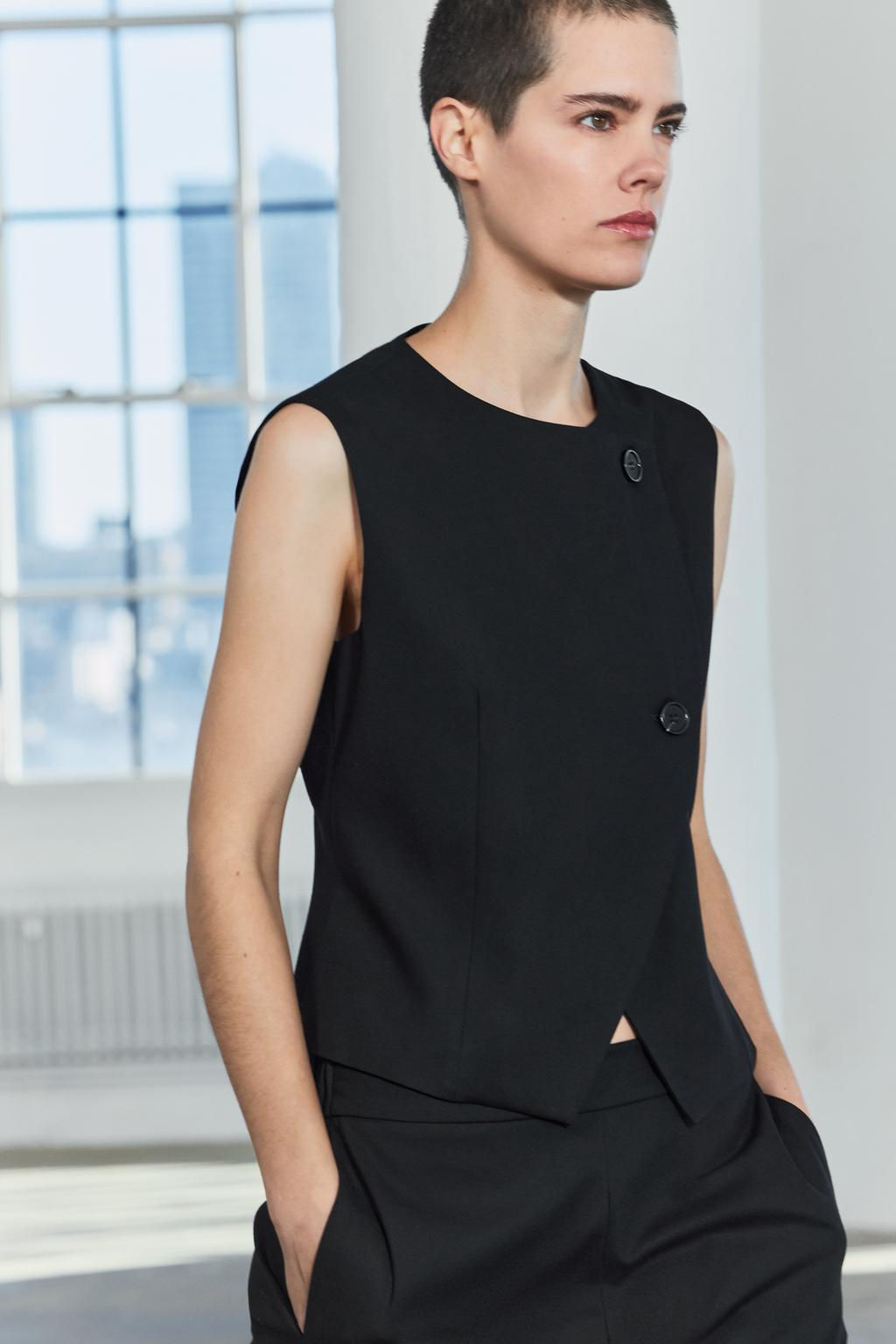 ZW COLLECTION BUTTONED WAISTCOAT TOP - Zara фото 9