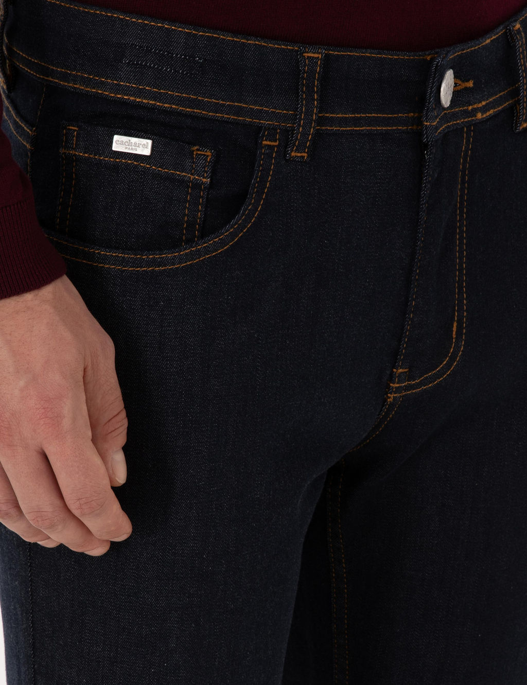 Lacivert Slim Fit Pamuk Kar___ml_ Jean Pantolon