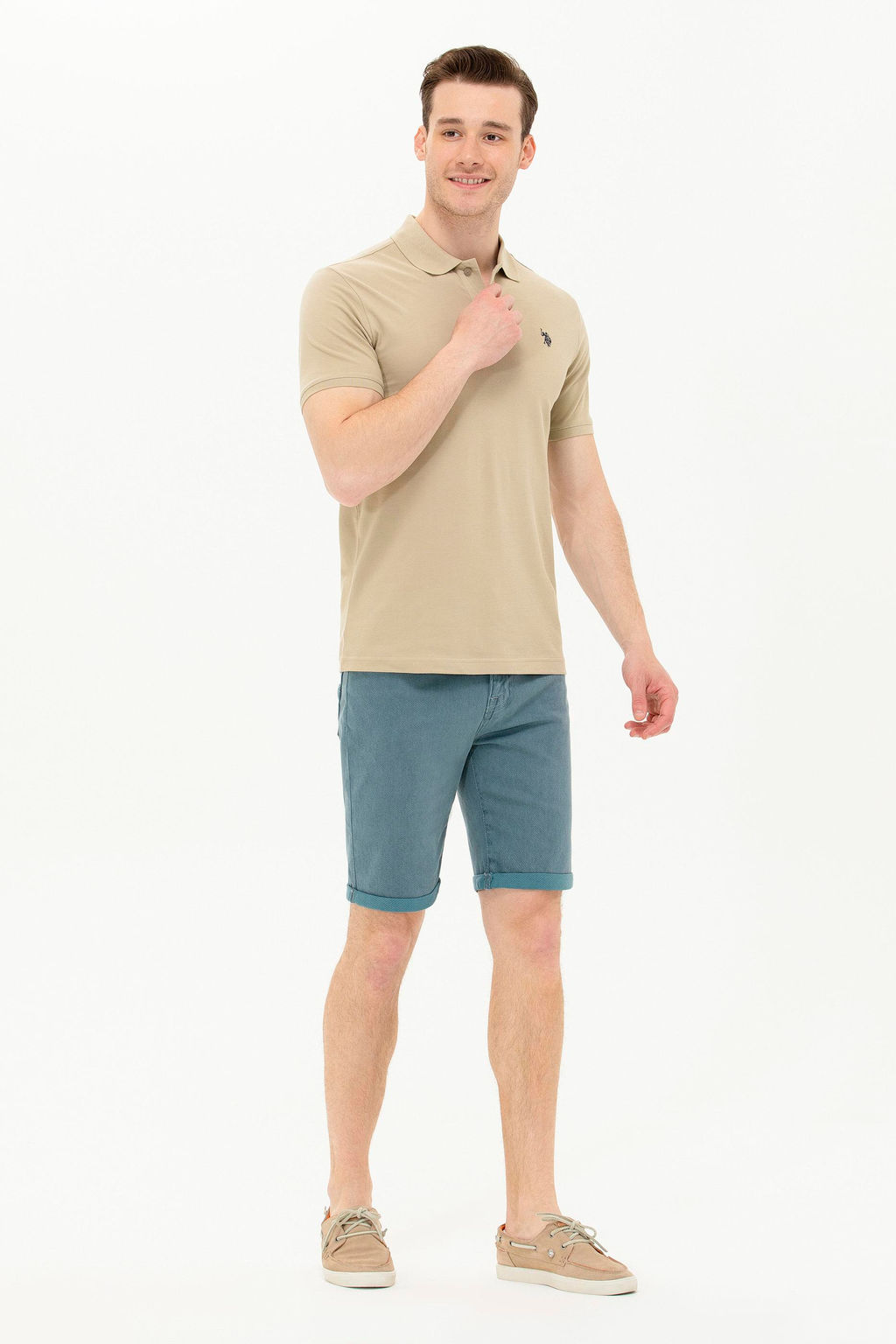 Мужская футболка цвета хаки Basic - U.s. polo assn фото 2