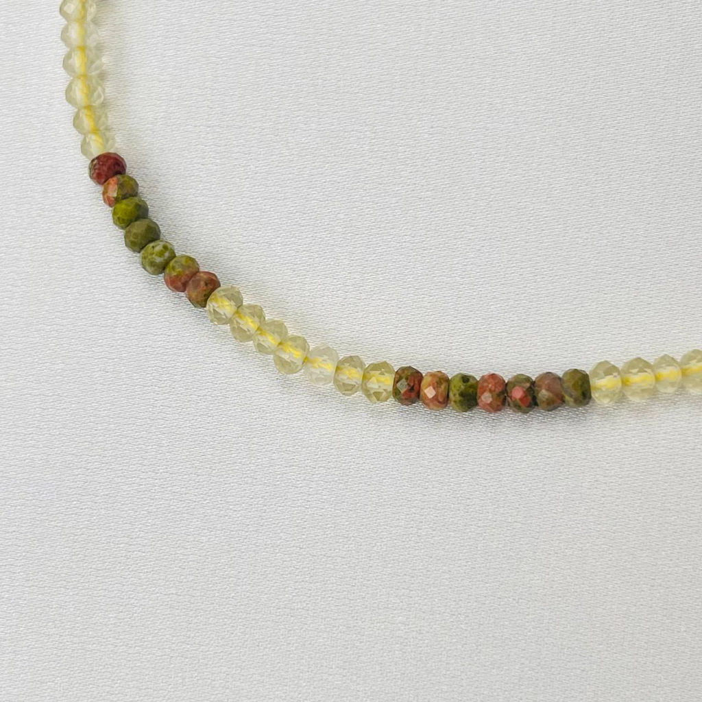 Чокер из Унакита и Лимонного кварца - Радуга самоцветов фото 2
