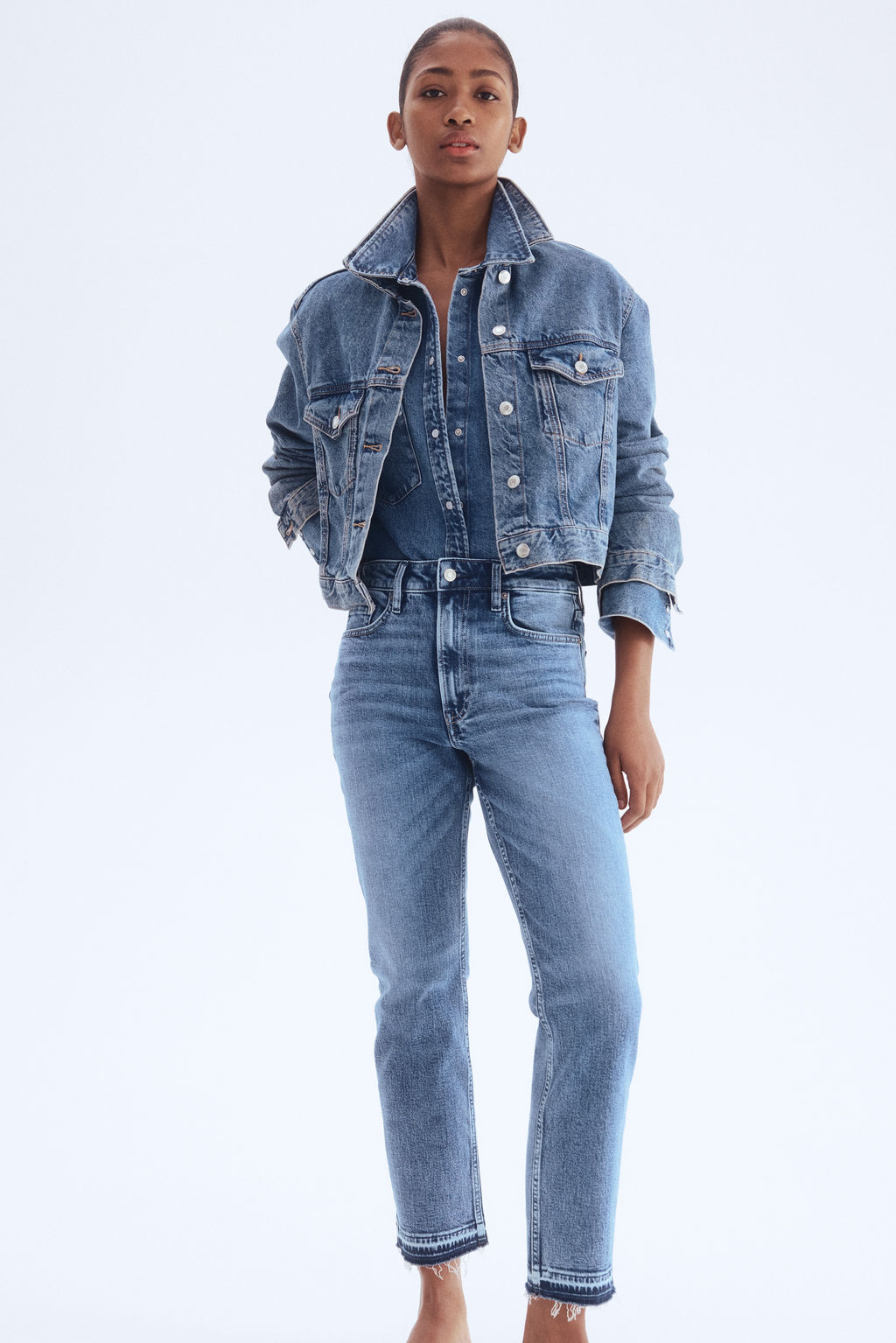 Slim Straight High Ankle Jeans - H&m фото 8