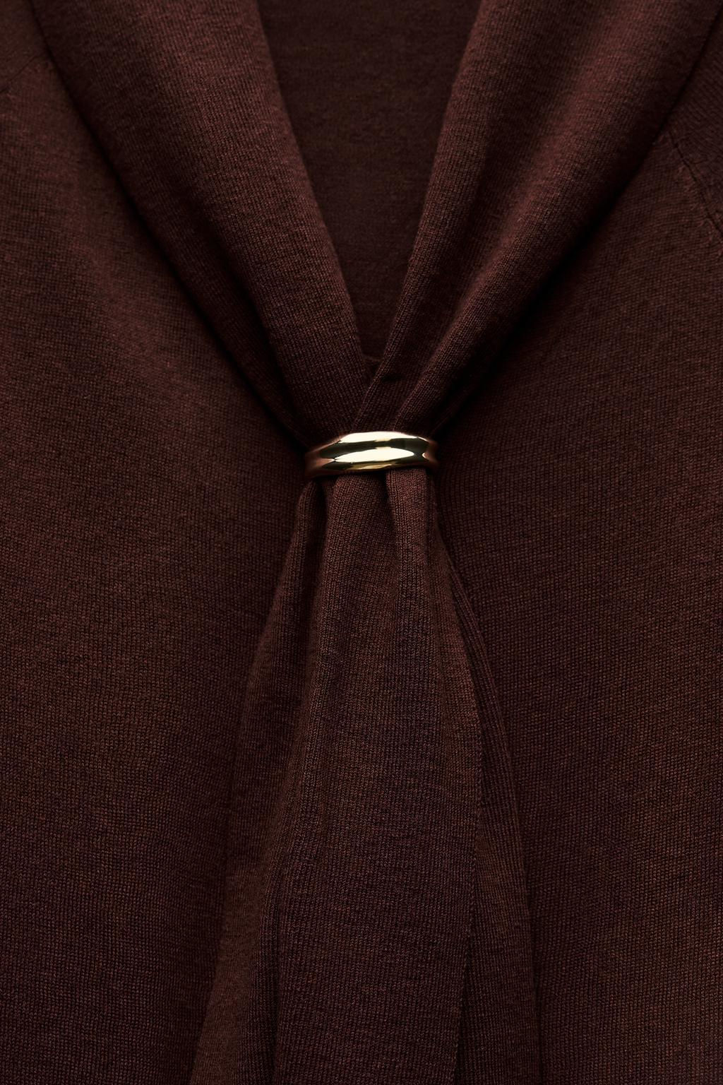 WOOL SWEATER WITH CLASP - Zara фото 9