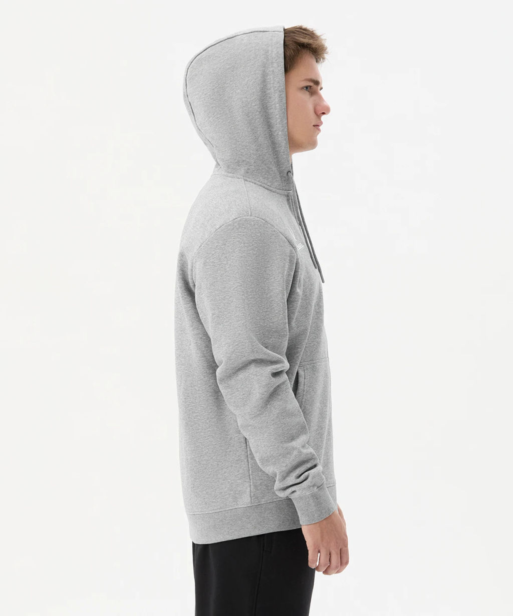 Флисовое худи на молнии JOGEL ESSENTIAL Cotton Fleece FZ Hoodie, серый меланж  фото 8