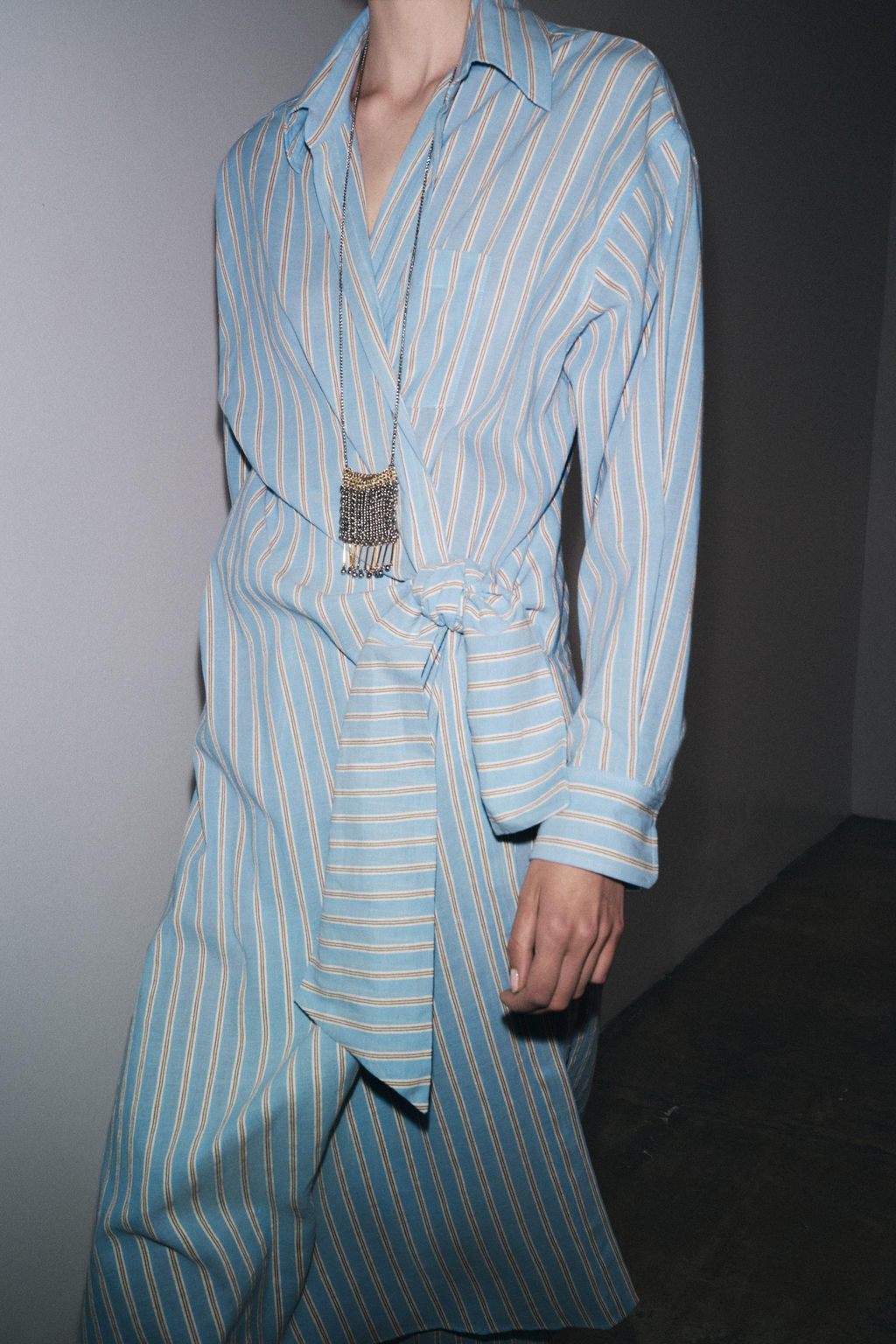 ZW COLLECTION STRIPED WRAP DRESS - Zara фото 14