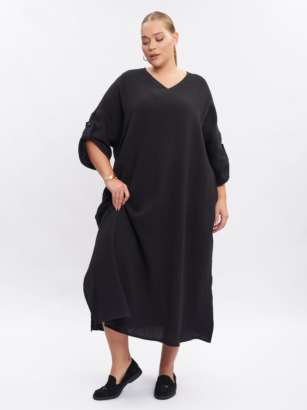 Платье из муслина PP66501BLK01