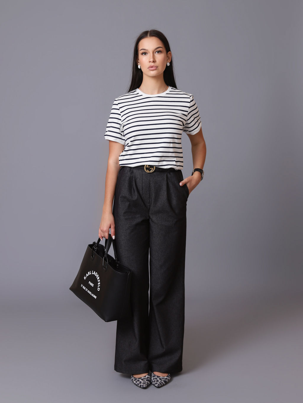 Женские Брюки широкие палаццо. С046 Черный от фабрики Спортсоло