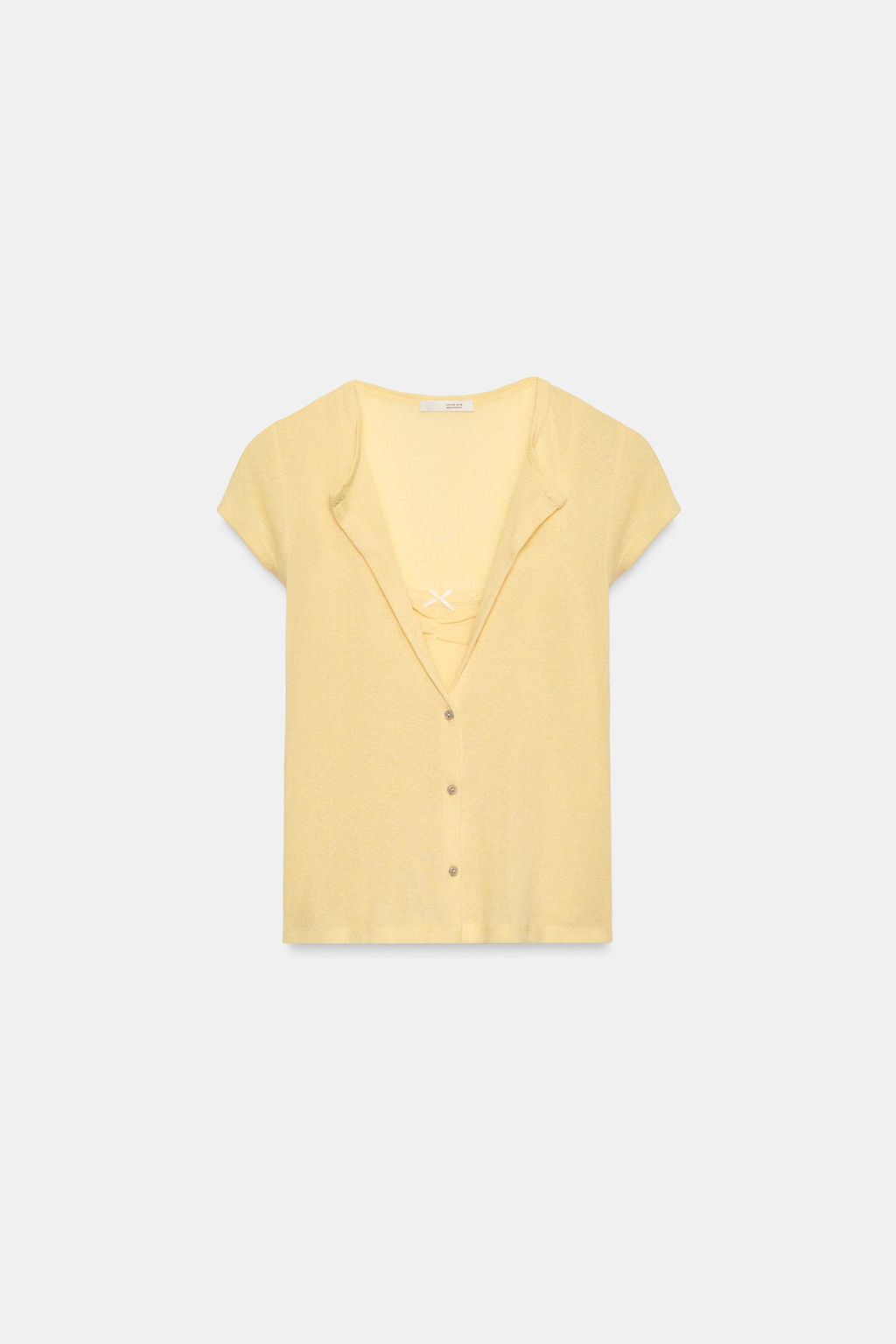 TOP CHAQUETA COMBINADO LAZO / Amarillo claro - Zara фото 2