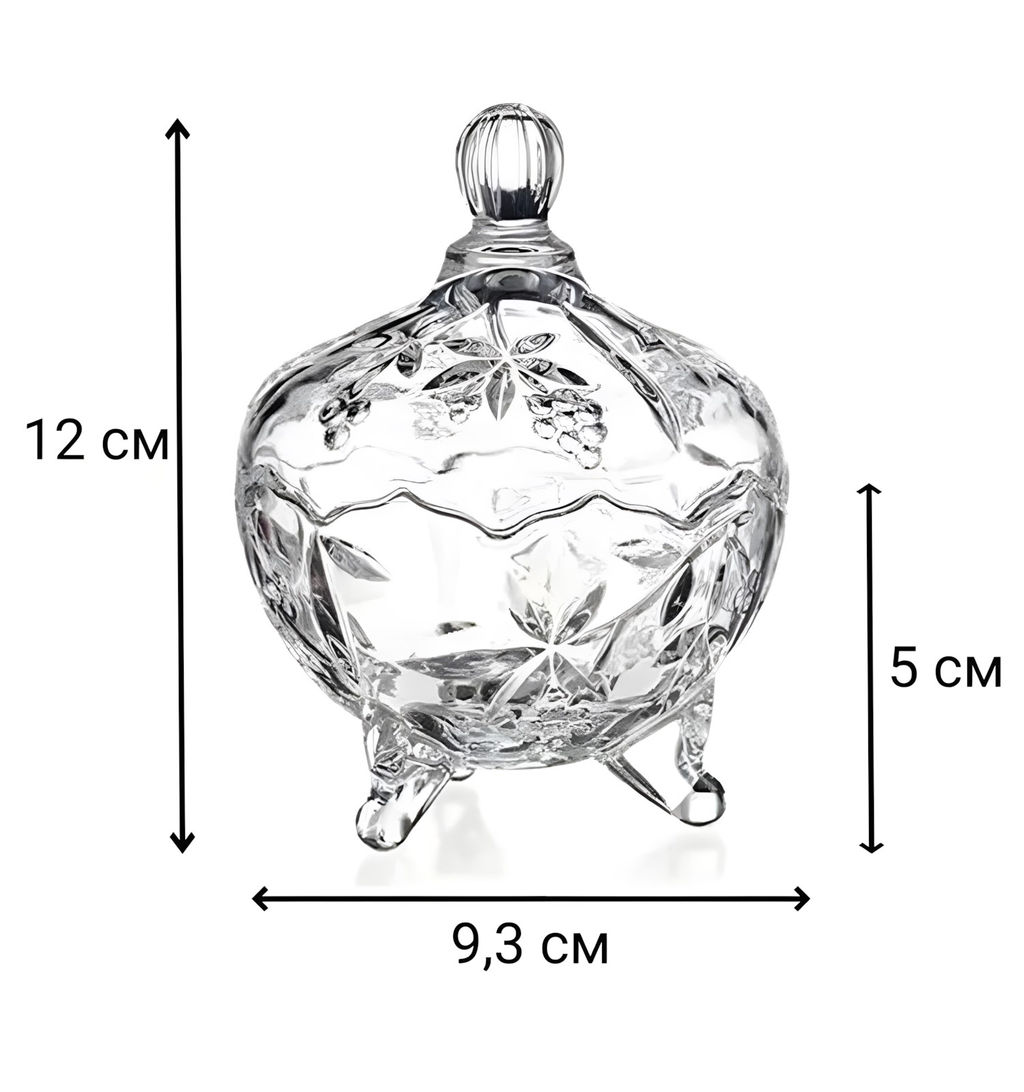 Конфетница d-14,3 см, h-18,5 см в уп, арт. TG001-2