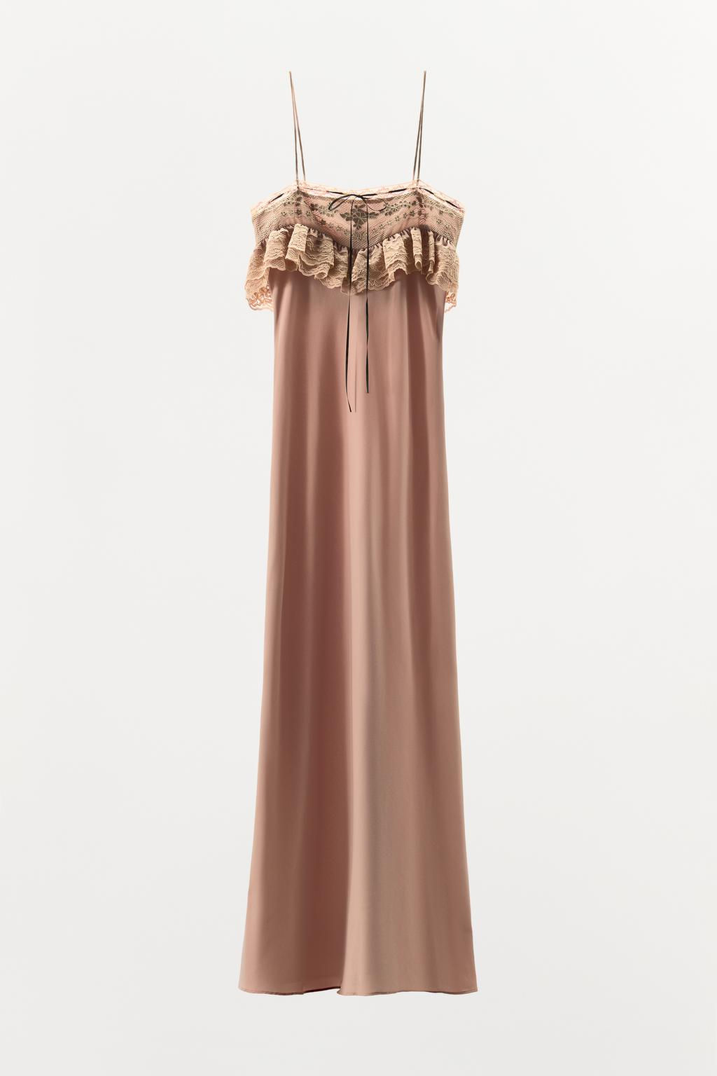 EMBROIDERED DRESS WITH CONTRAST BOW - Zara фото 4