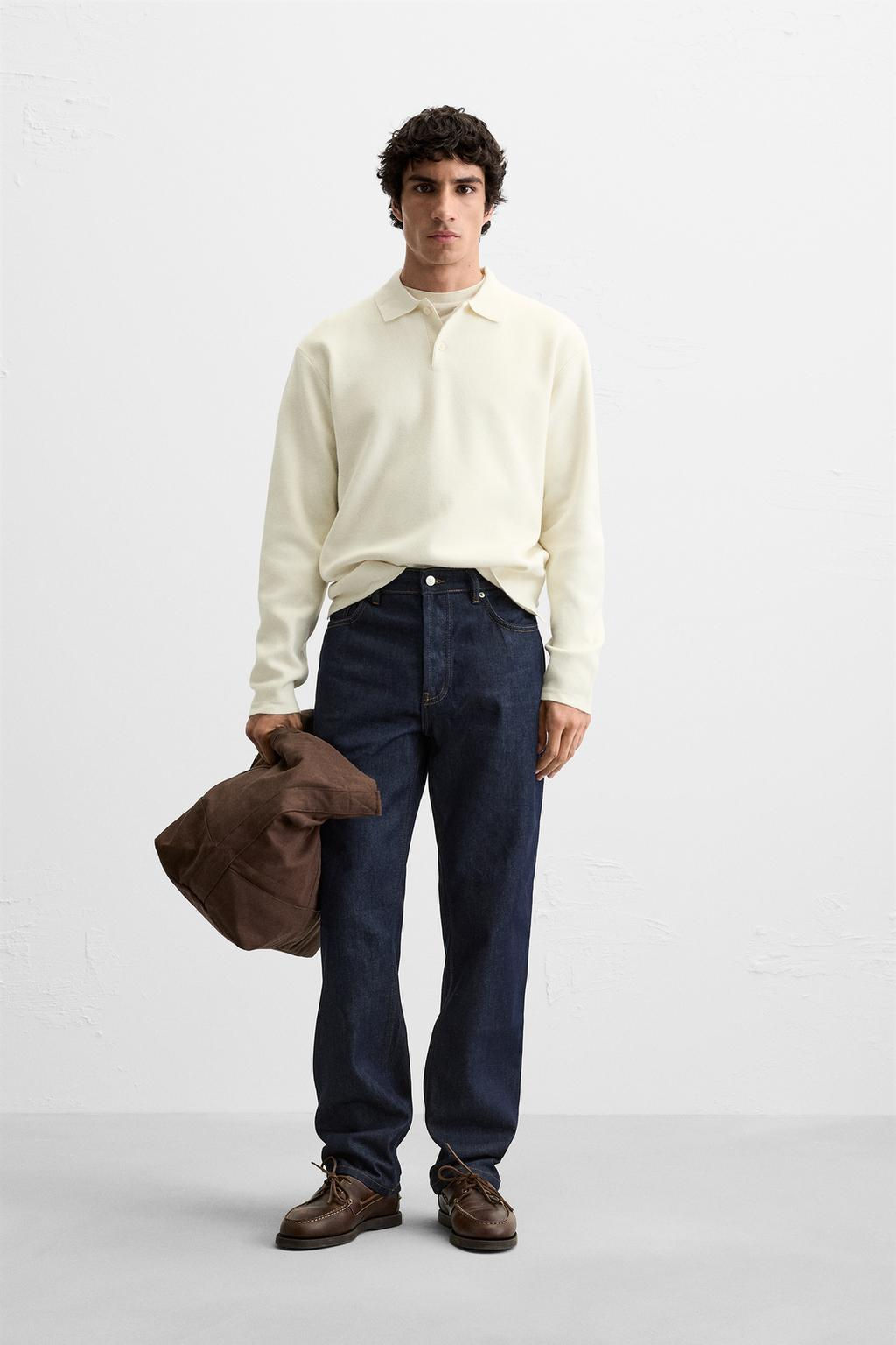 VISCOSE BLEND KNIT POLO SHIRT - Zara фото 9