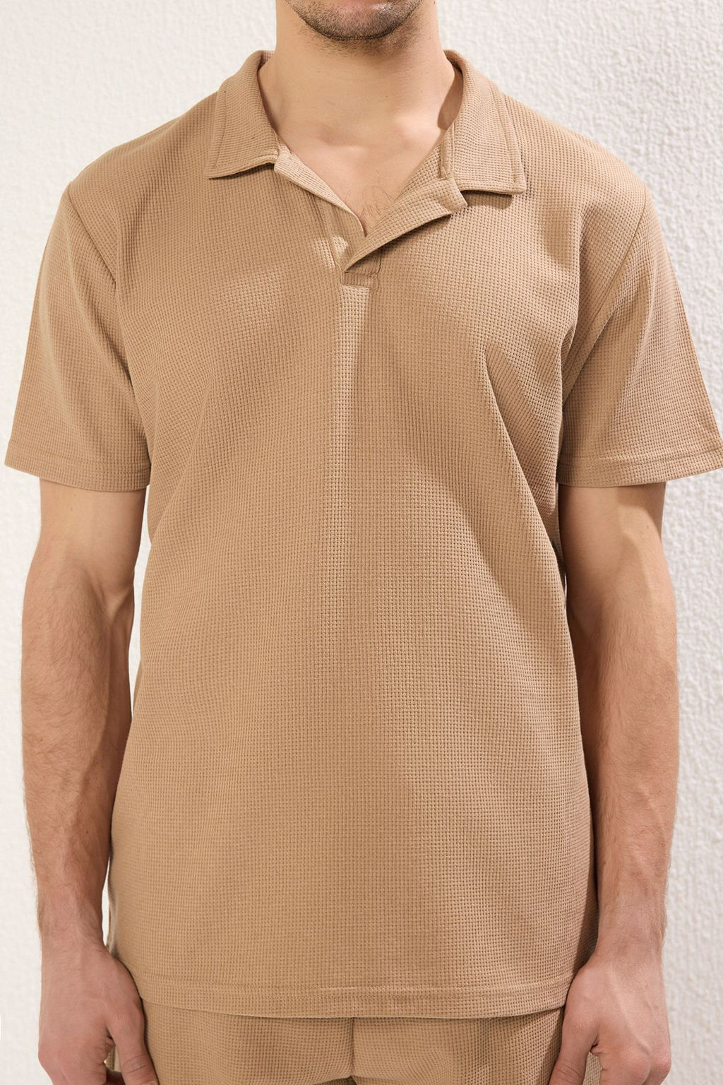 TRENDYOL MAN Gri Regular Fit Waffle Sortlu Orme Pijama Tak?m? TMNSS25PT00004 - Trendyolmilla фото 3