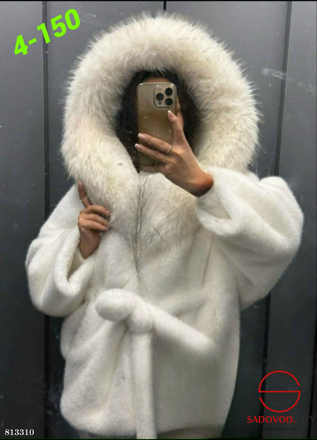 Шубка женская из норки в стиле кимоно