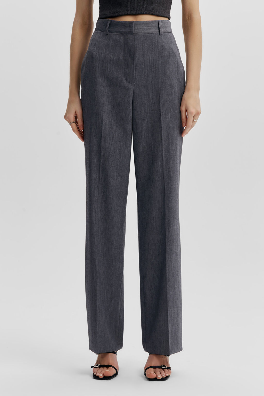 Брюки прямого силуэта с эффектом меланж - Mollis фото 2